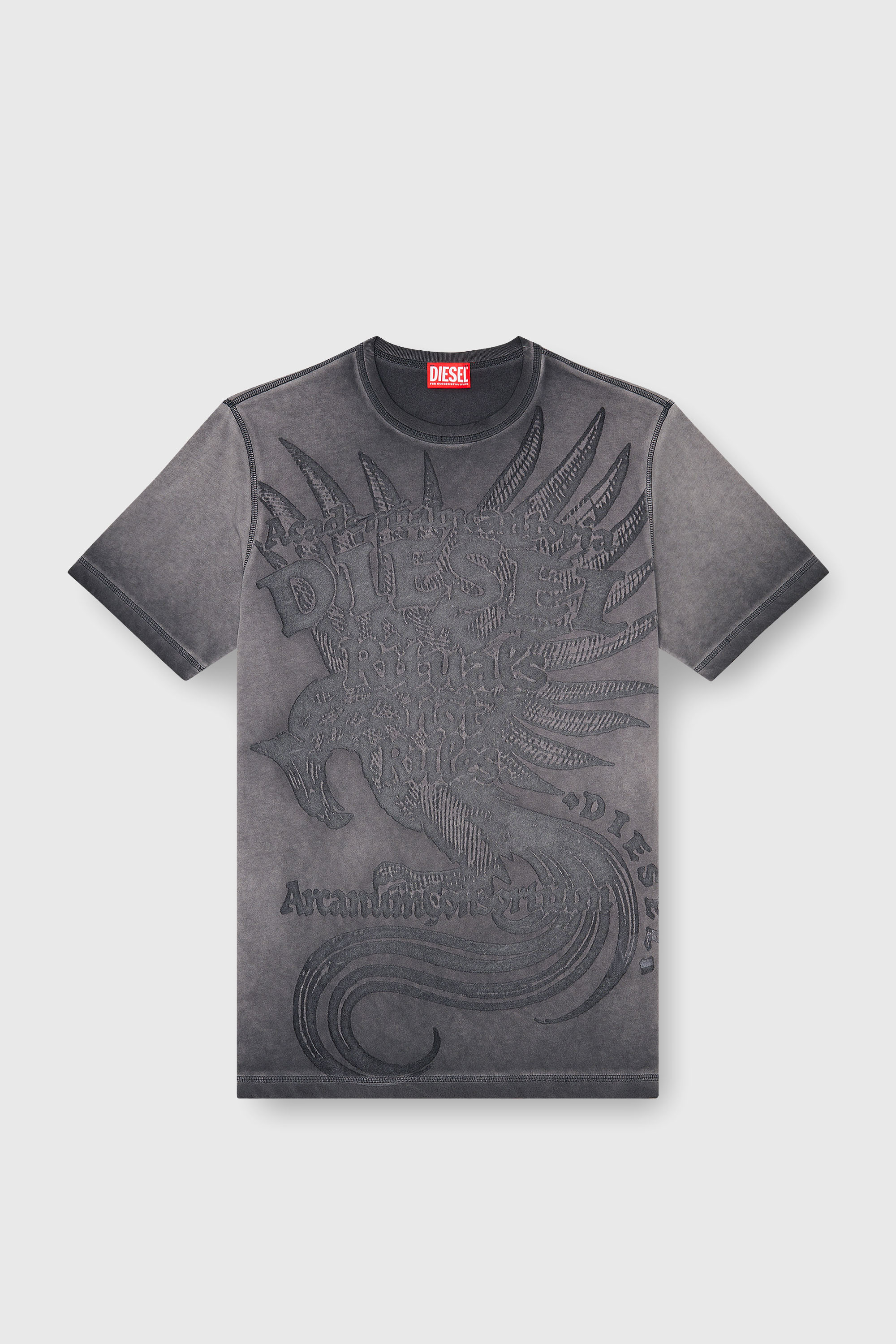 Diesel - T-RAWJUST-AA1, T-shirt en jersey avec motif emboss&eacute; Homme in Gris - 2