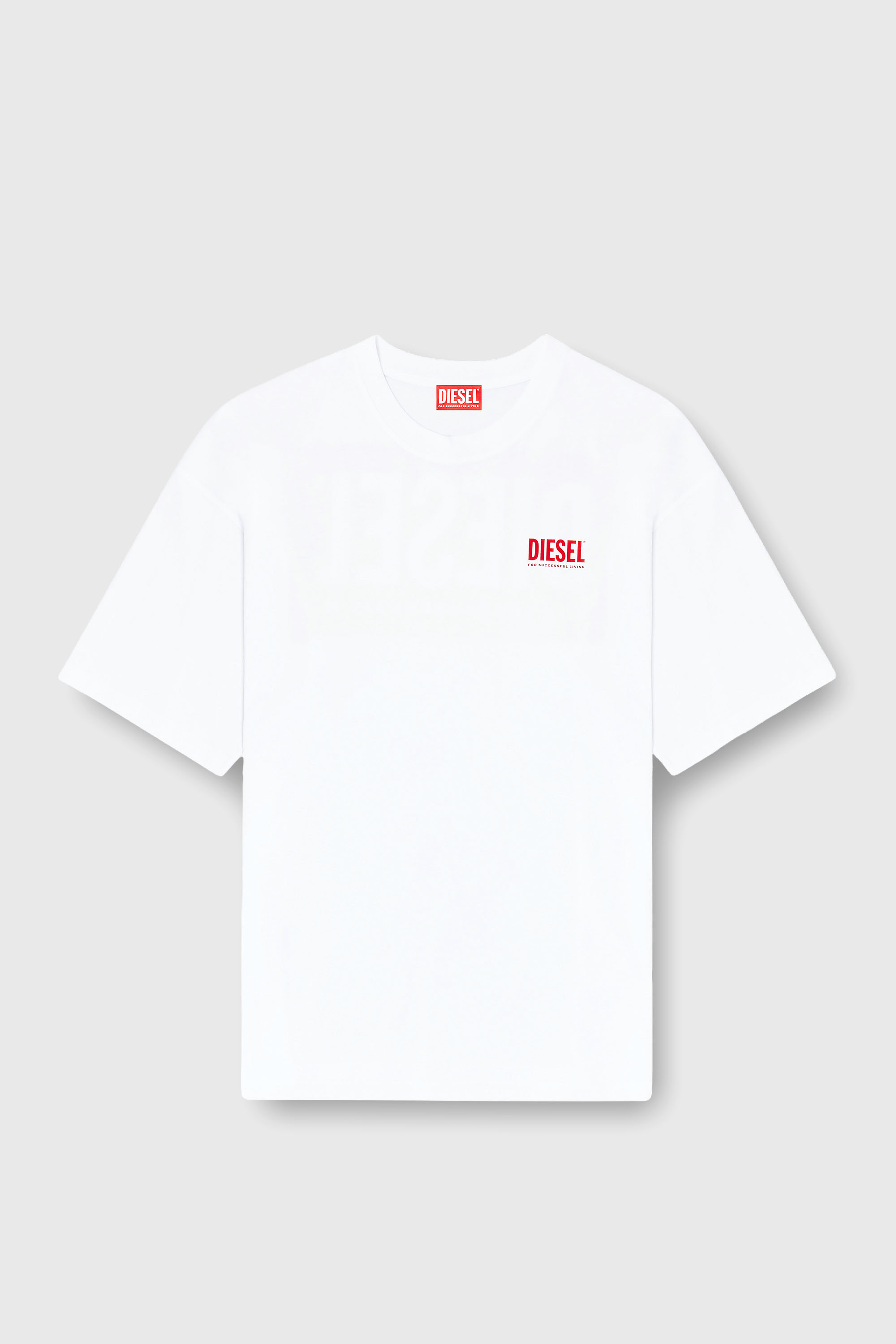 Diesel - T-BOXT-BISK, T-shirt en coton avec imprim&eacute; Diesel Biscotto Homme in Blanc - 2
