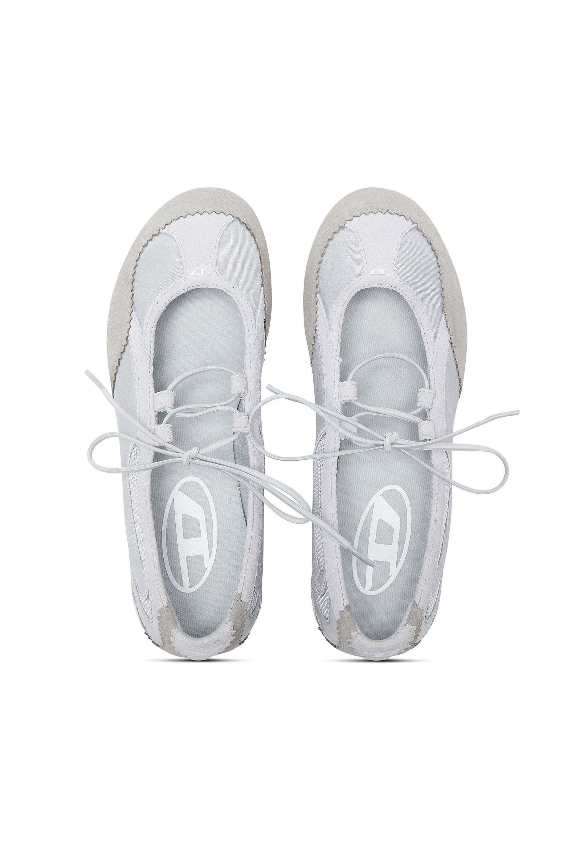 Diesel - D-MILE BALLERINA LACE UP II W, D-Mile - Ballerines en cuir et mesh Femme in Bleu - 4