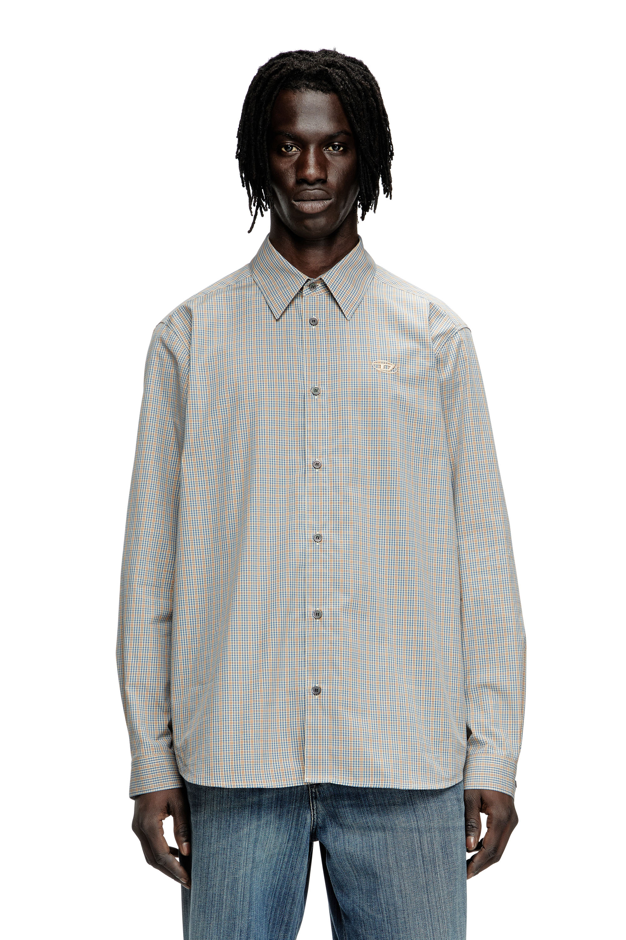 Diesel - S-SIMPLY-DLBV, Chemise à carreaux avec broderie Oval D Homme in Polychrome - 1