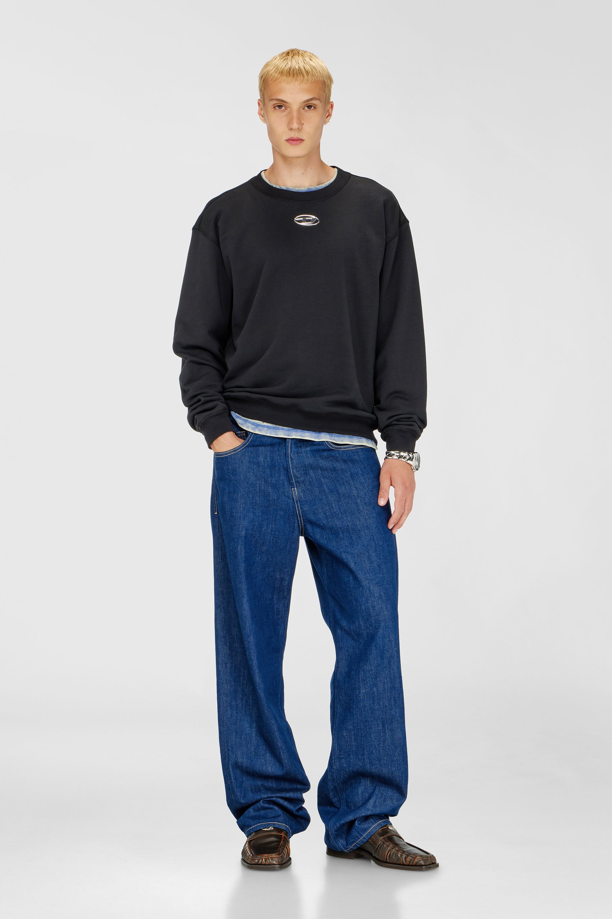Regular sweatshirt with metallic Oval D