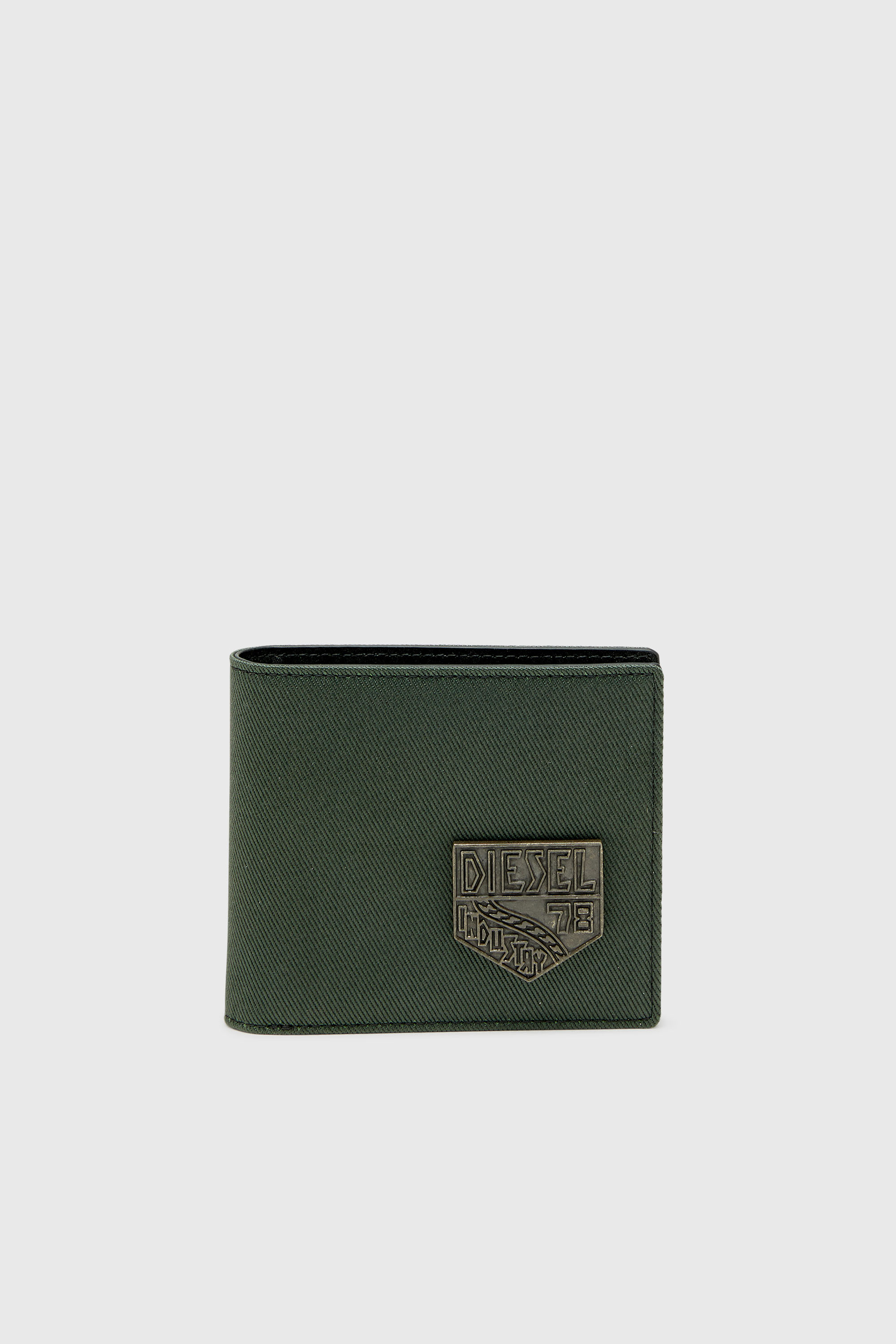 Diesel - D-PACK BI FOLD COIN 3D, Petit portefeuille &agrave; deux volets avec patch Diesel Homme in Vert - 1