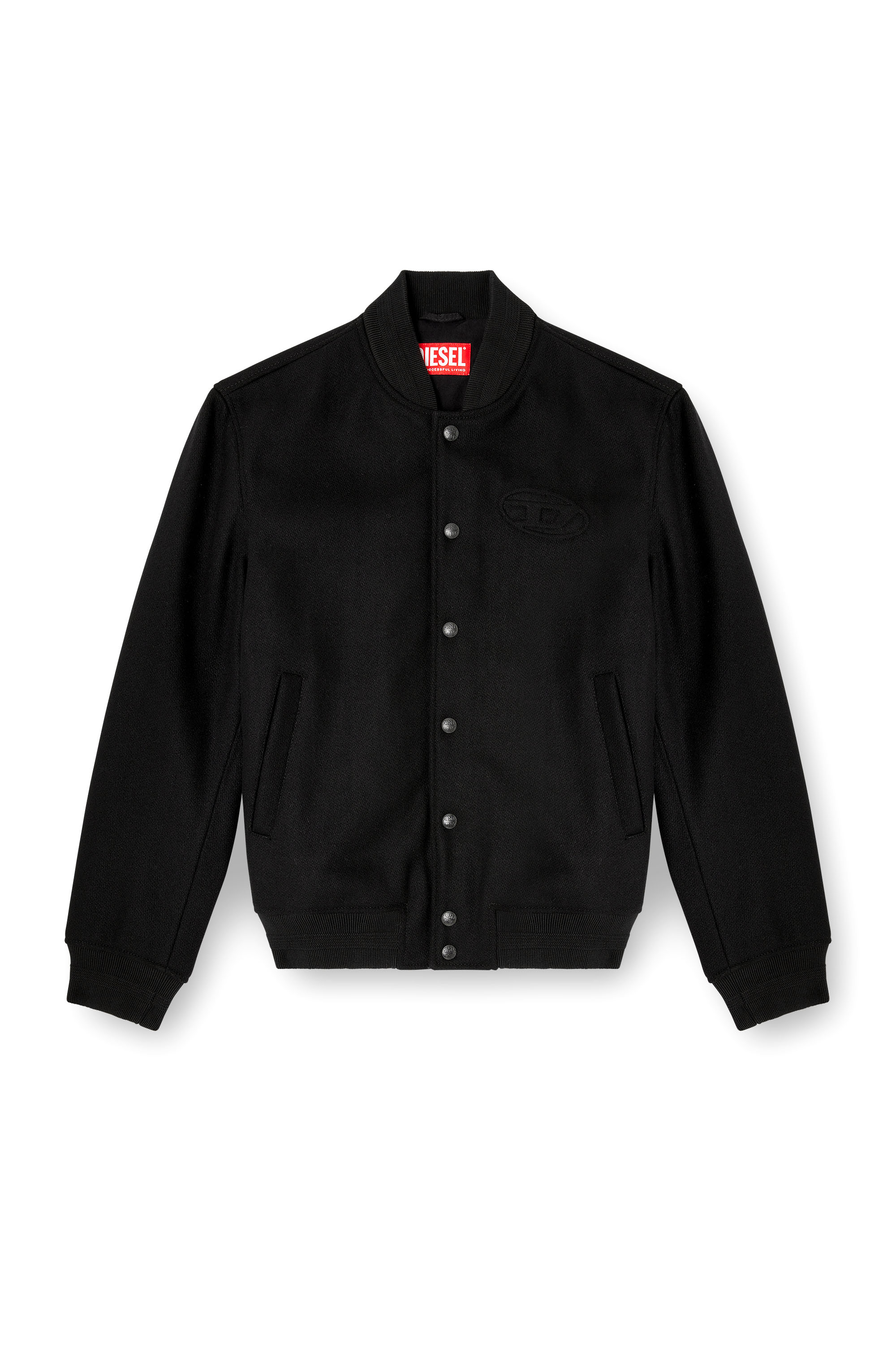 Diesel - J-ARRY, Bomber matelassé en mélange de laine Homme in Noir - 3