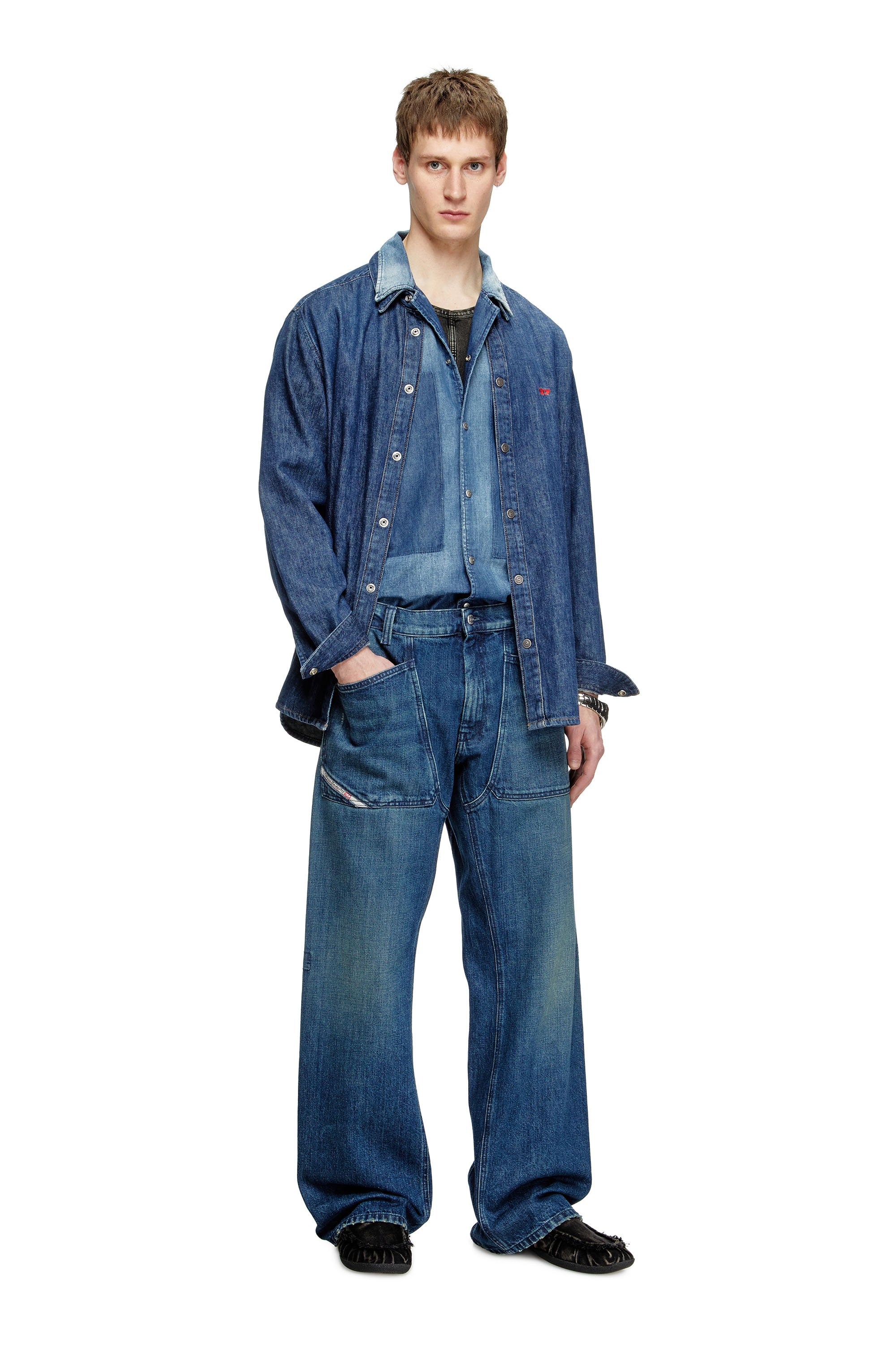 Diesel - Relaxed Jeans D-Zeta 0DBDS Homme, Bleu Foncé - Image 2