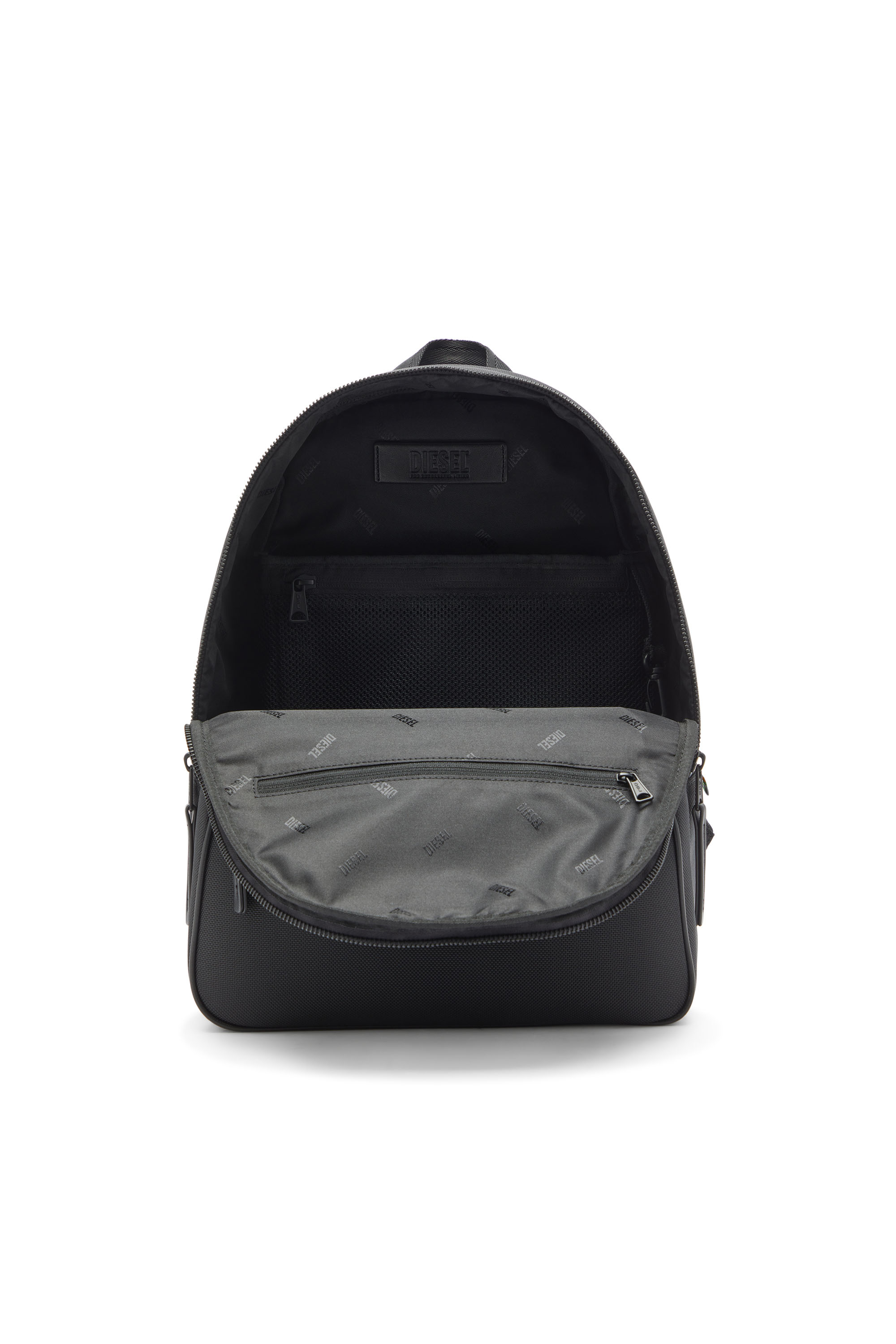 Diesel - HOLI-D BACKPACK M, Holi-D - Sac &agrave; dos en nylon avec logo Oval D Mixte in Noir - 4