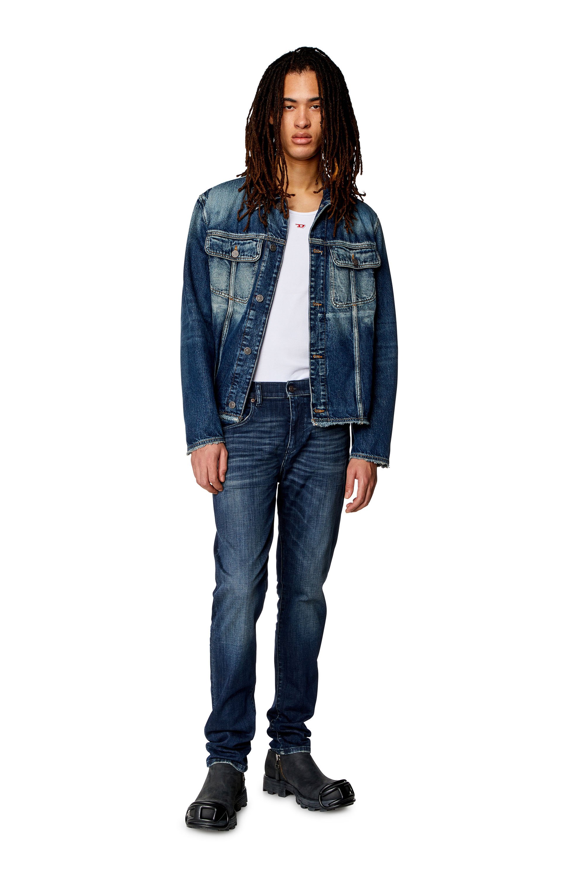 Diesel - Slim Jeans 2019 D-Strukt 09H35, Bleu Foncé - Image 2