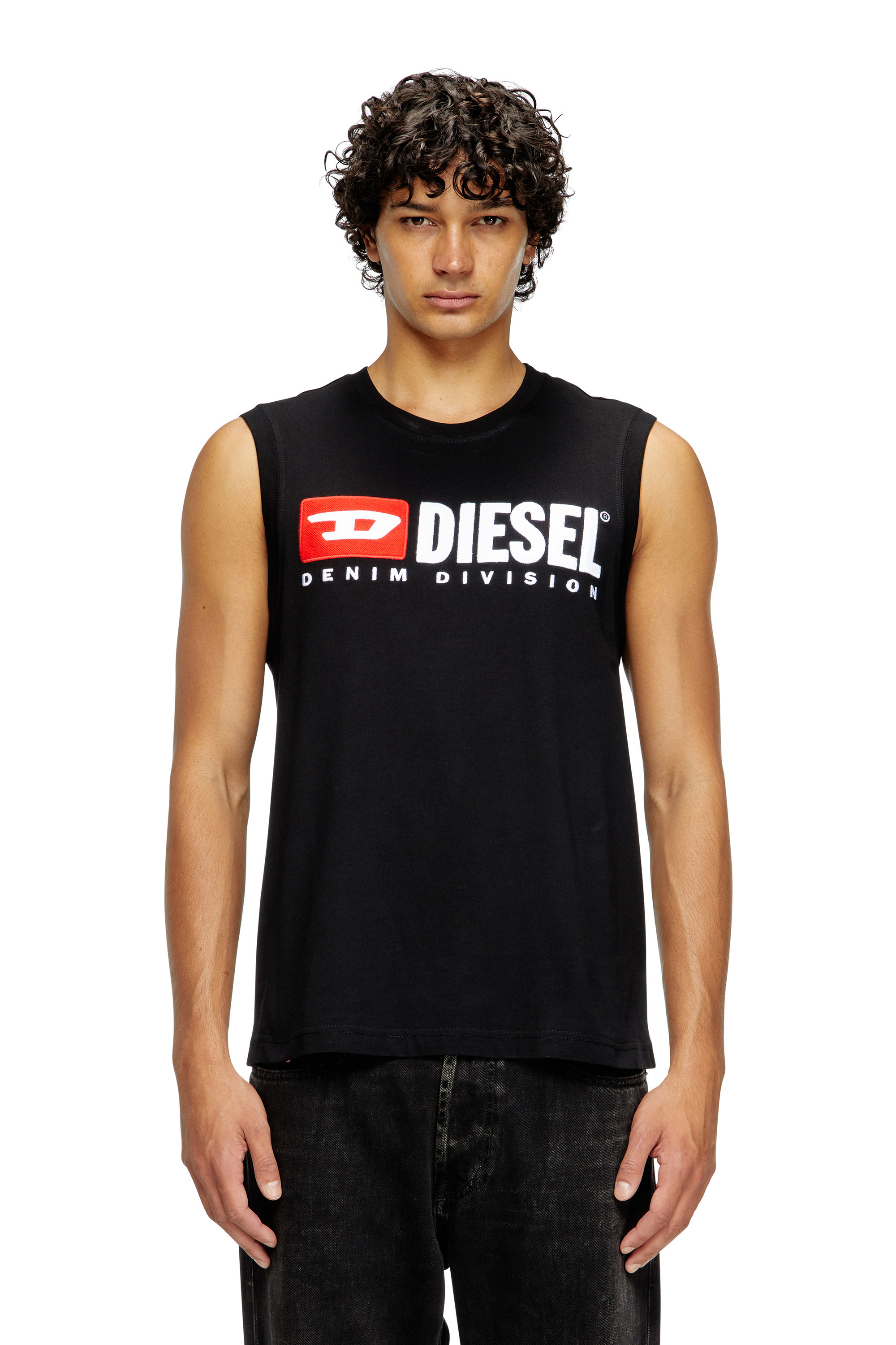 Diesel - T-ISCO-DIV, Débardeur avec logo imprimé sur le devant Homme in Noir - 1