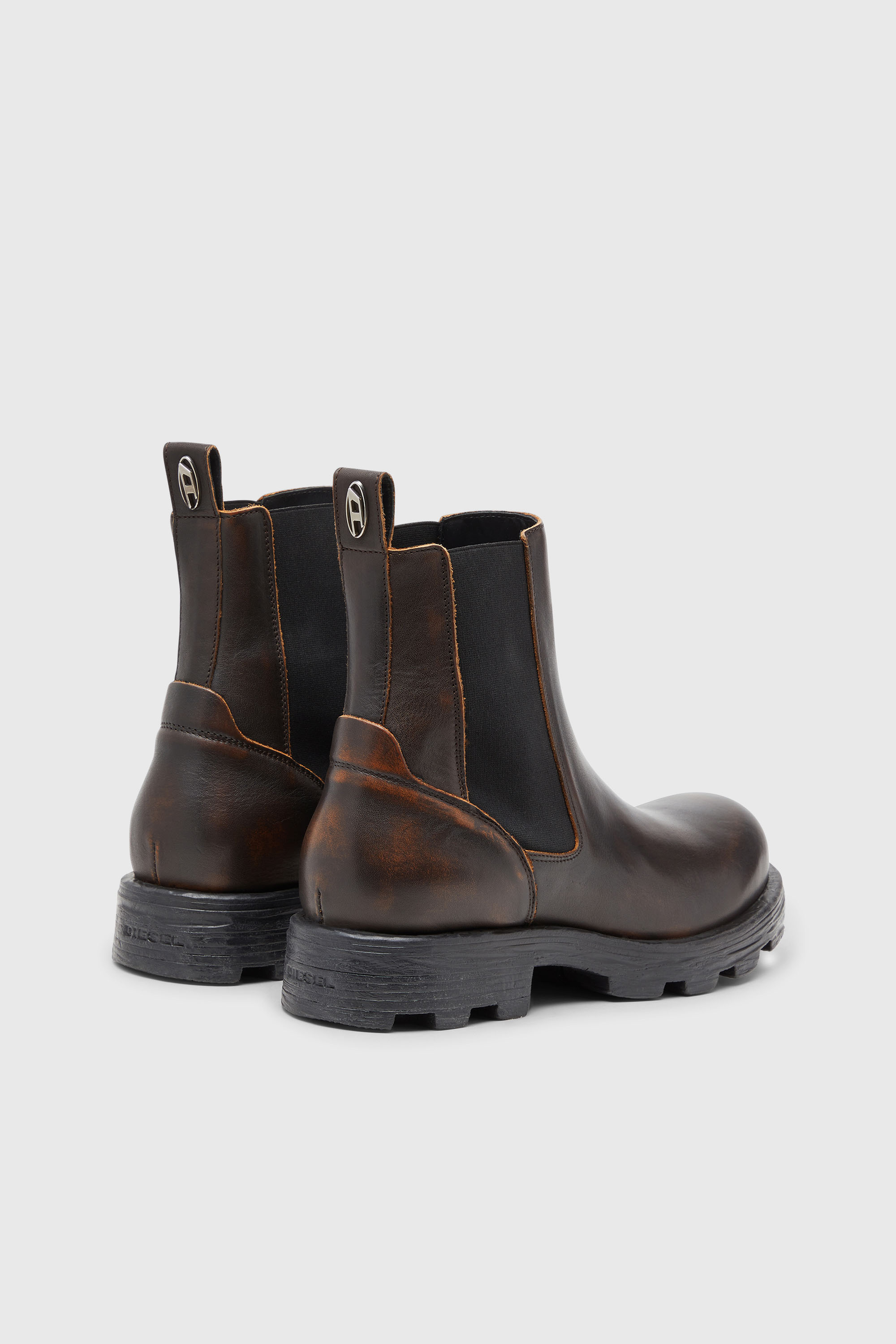 Diesel - D-HAMMER CH, D-Hammer-Bottines Chelsea en cuir bross&eacute; Homme in Marron - 3