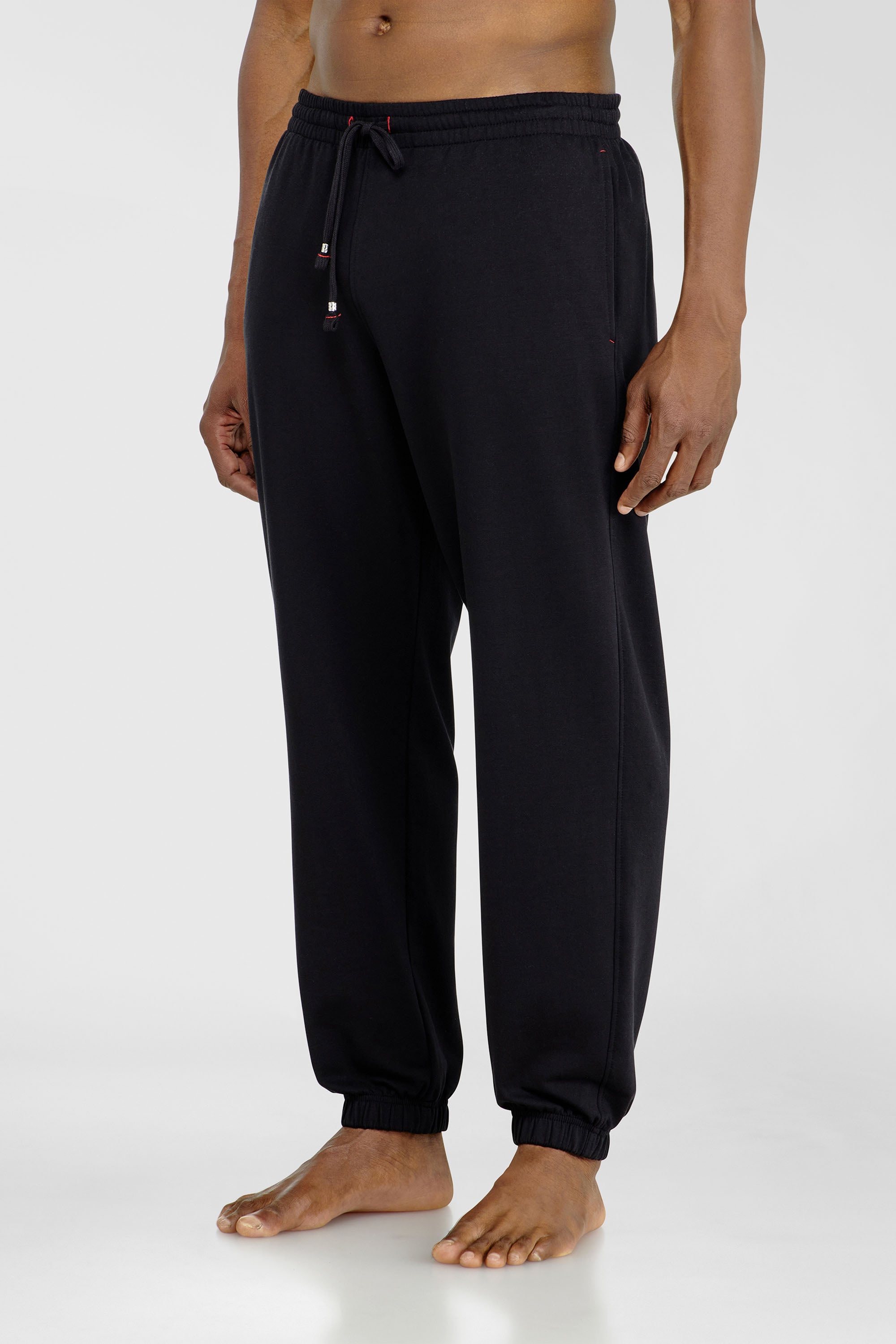 Diesel - LENNY-D-CORE, Pantalon de jogging en m&eacute;lange de coton gratt&eacute; Homme in Noir - 1