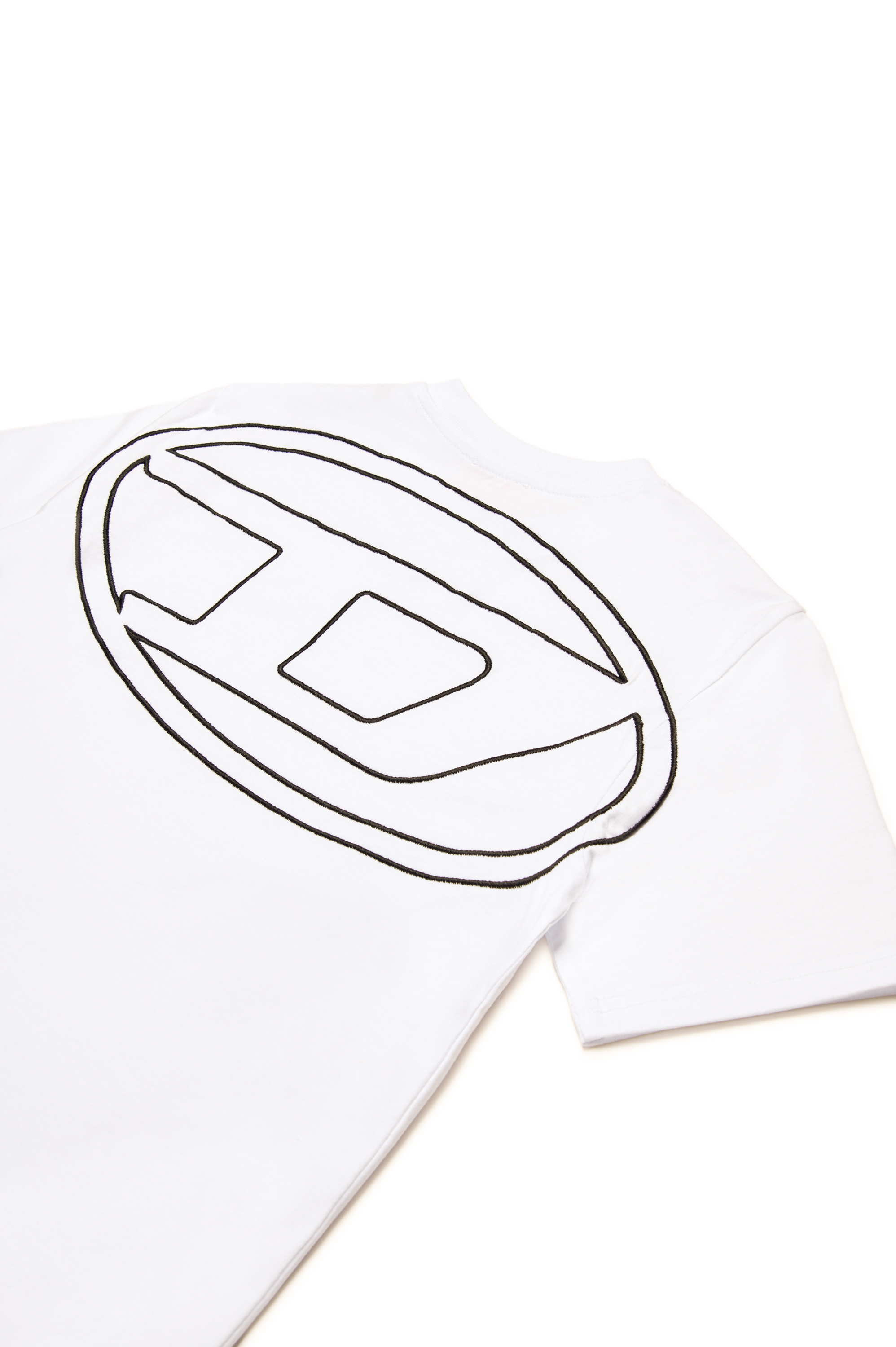 Diesel - TBOGGYMEGOVALD OVER, T-shirt avec mega broderie Oval D Homme in Blanc - 4