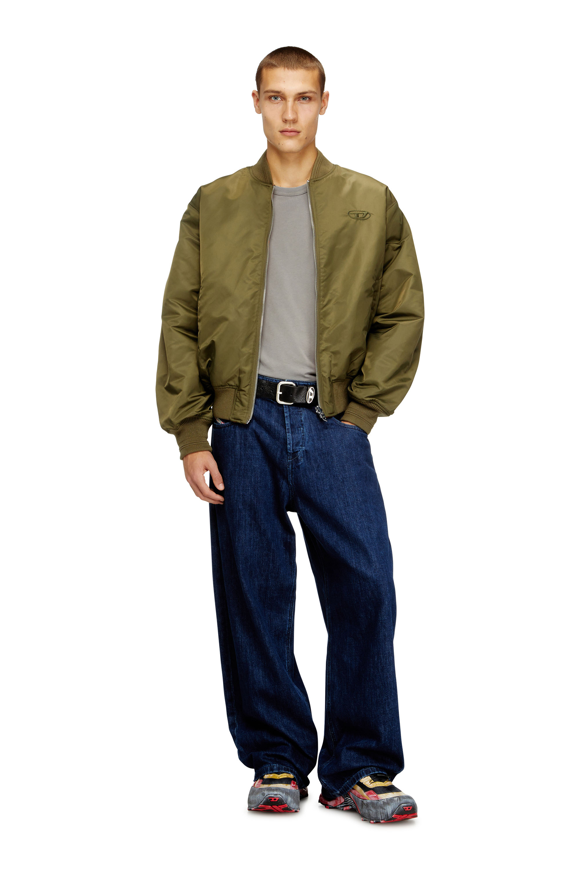 Diesel - W-TYPE-D1, Blouson aviateur rembourré avec broderie Oval D Homme in Polychrome - 2