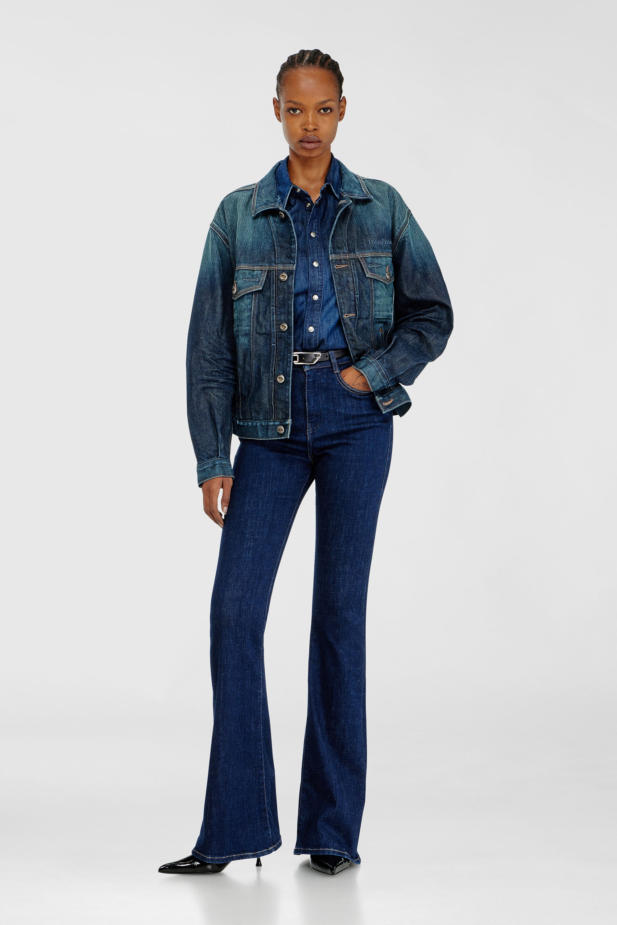 Diesel - D-DENVER-CL, Veste trucker en denim selvedge Mixte in Bleu - 7