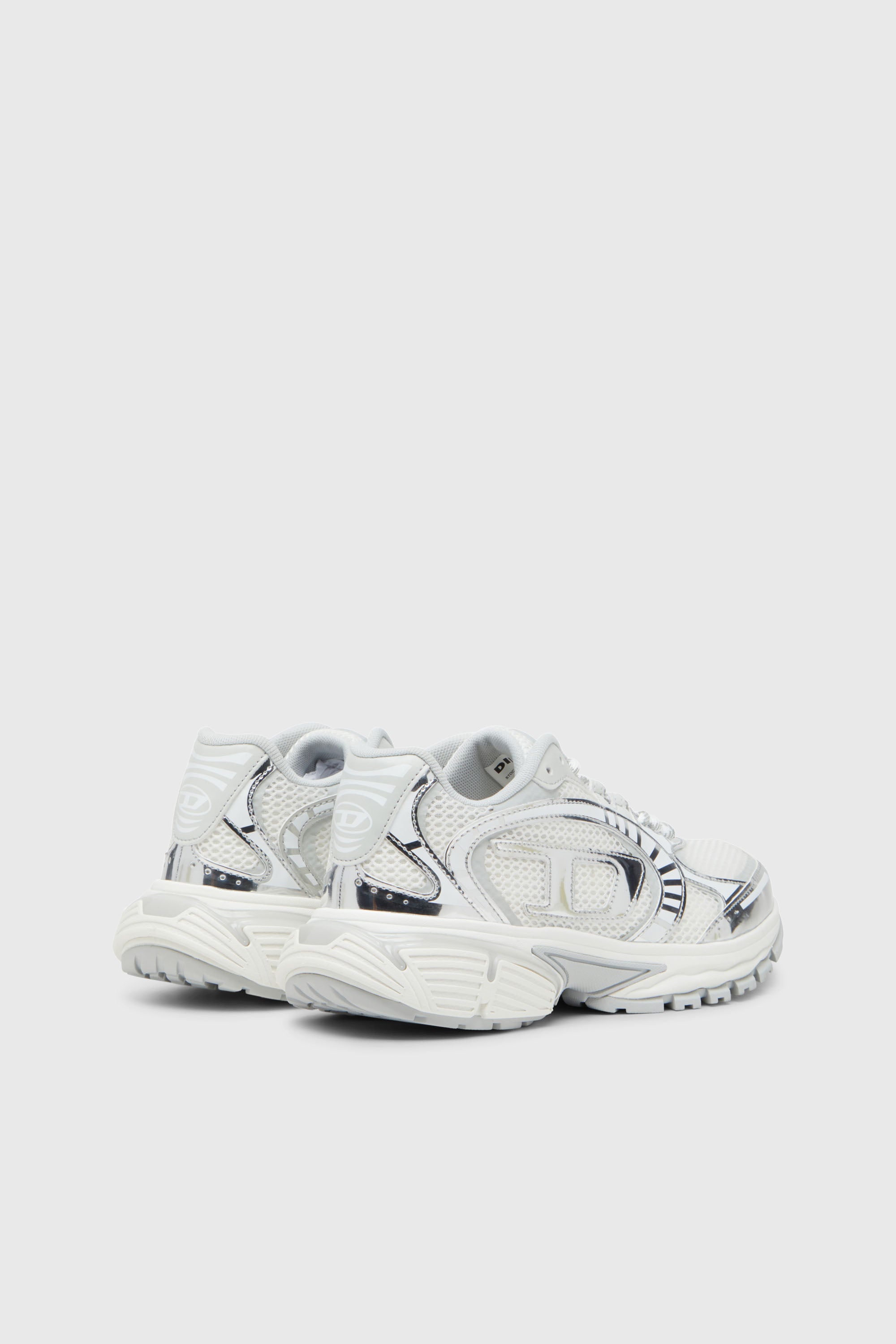 Diesel - S-PRO-V-DENSE LOW W, S-Pro-V-Dense-Baskets en mesh m&eacute;tallis&eacute; avec logo Oval D Femme in Blanc - 3