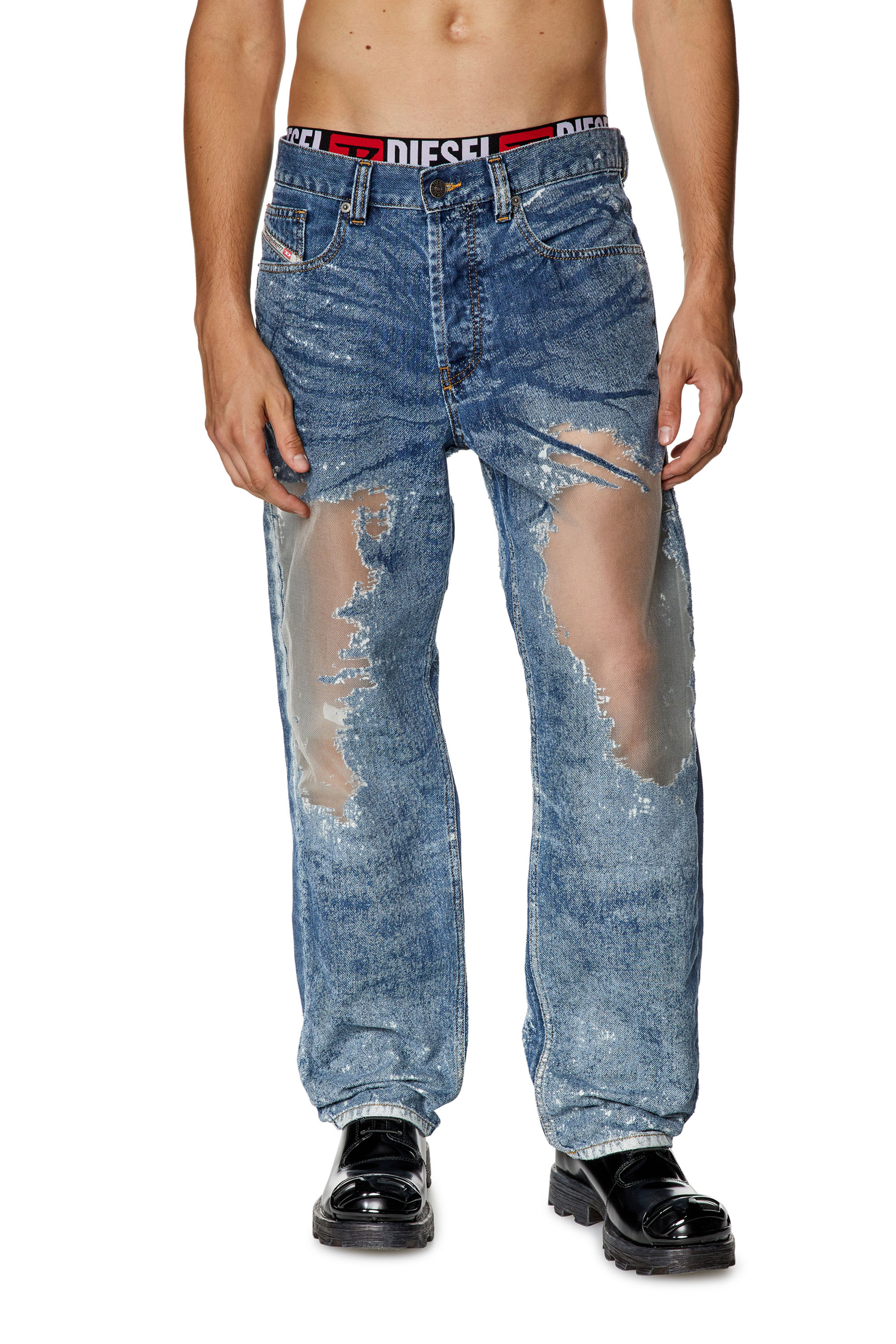 Diesel - Straight Jeans 2010 D-Macs 068JH, Bleu moyen - Image 1