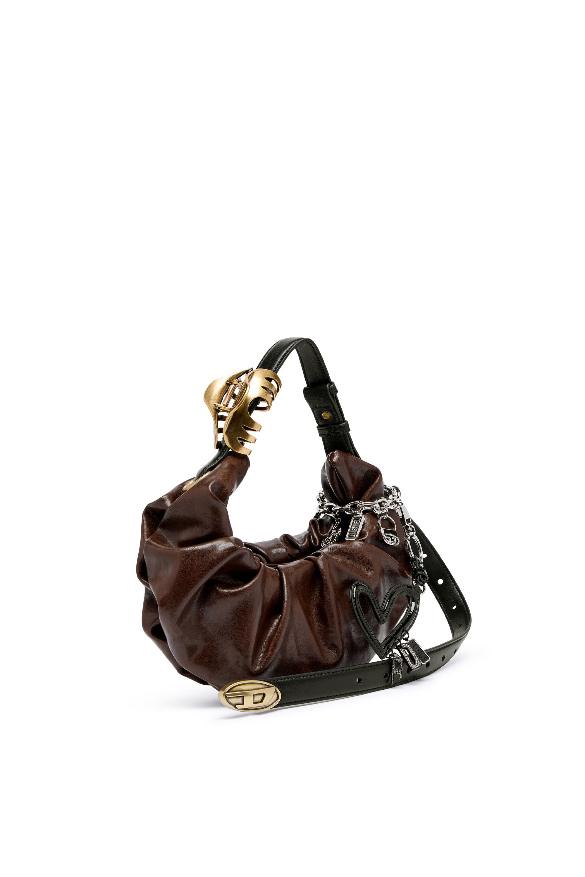 Diesel - GRAB-D HOBO S, Grab-D-Sac hobo &agrave; bandouli&egrave;re effet ceinture Femme in Marron - 2