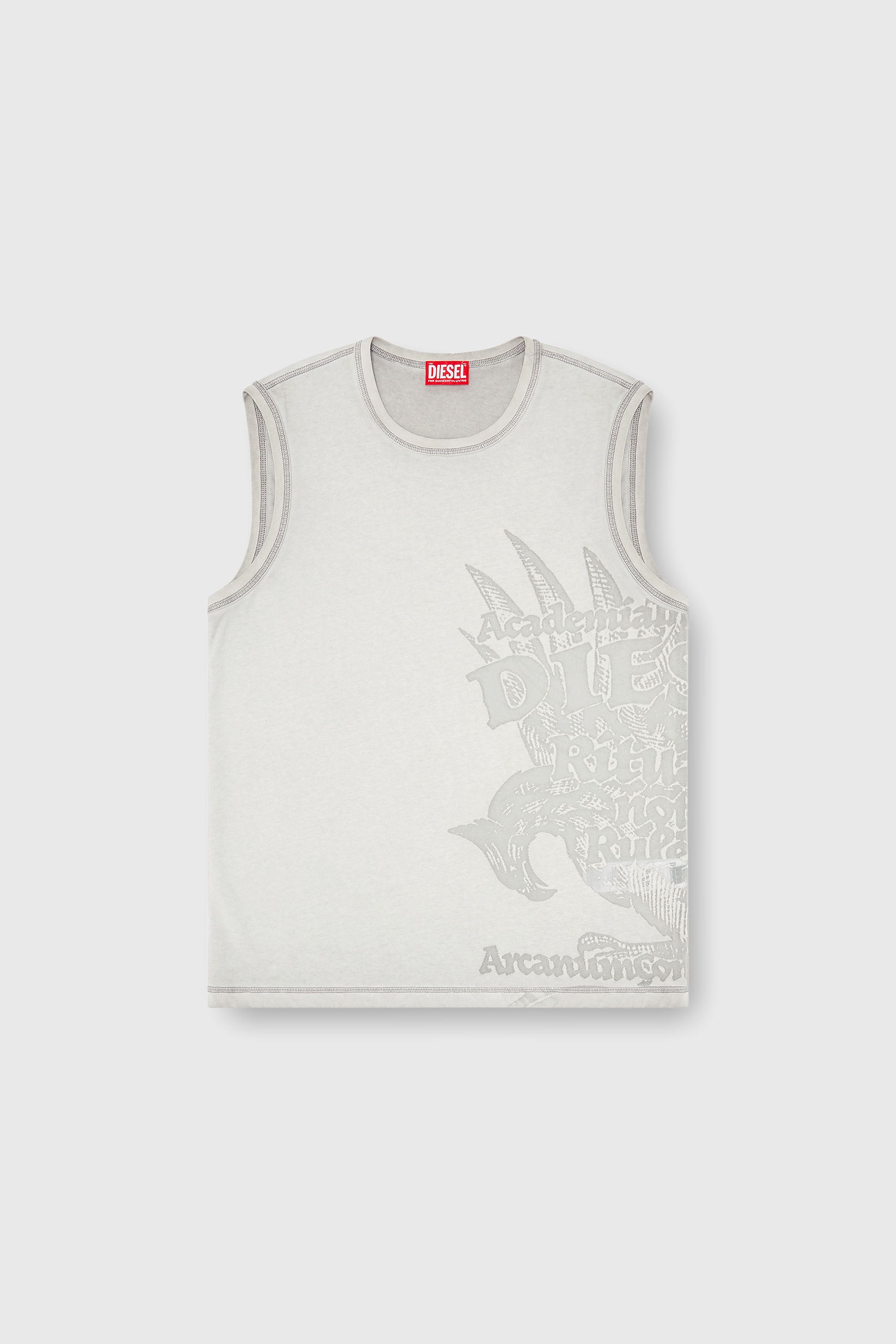Diesel - T-RAWBISCO, D&eacute;bardeur sans manches avec graphismes emboss&eacute;s Homme in Gris - 2