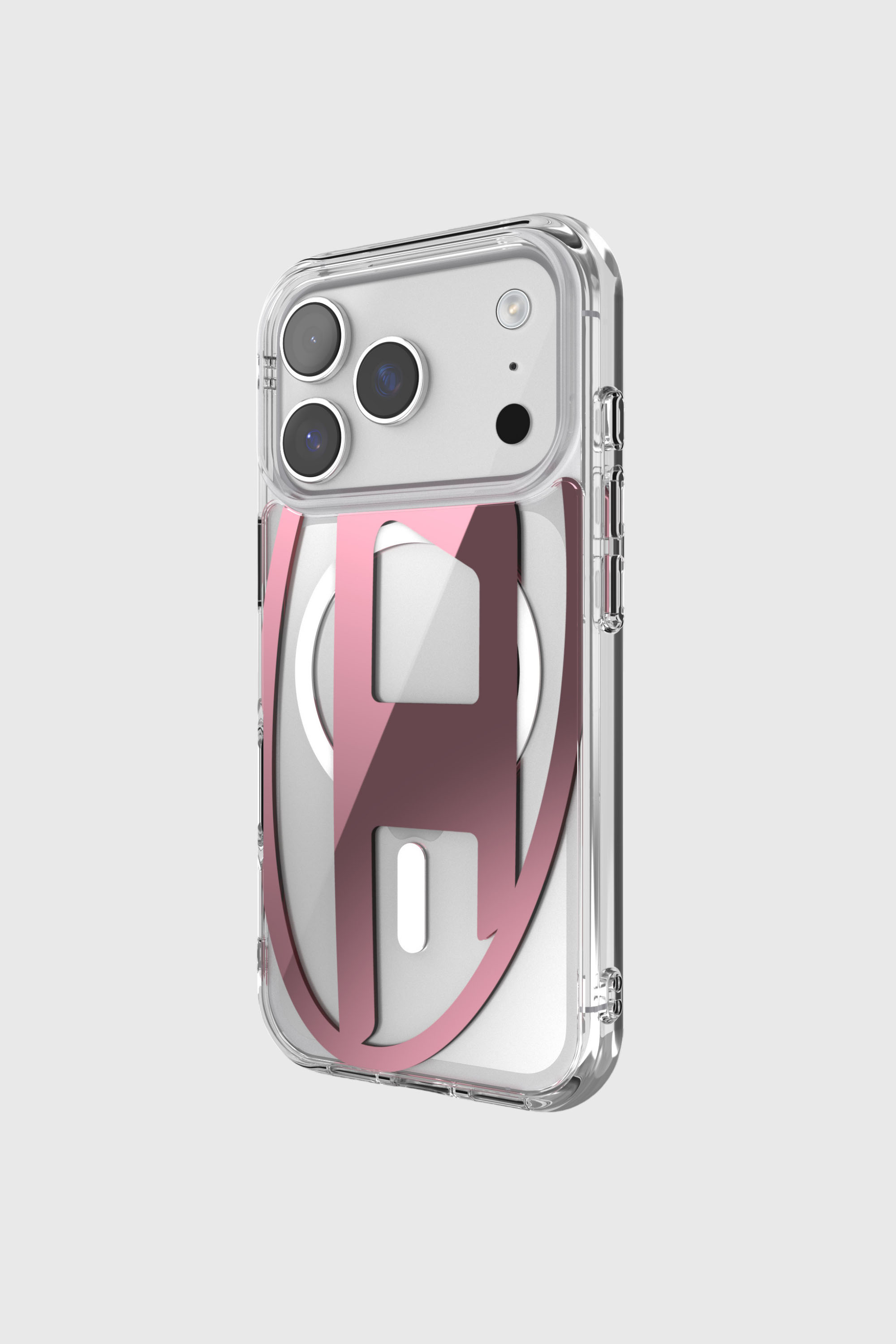 Diesel - 60421 AOP CASE, &Eacute;tui m&eacute;tallique Oval D avec Magsafe pour iPhone 17 Pro Mixte in Rose - 3