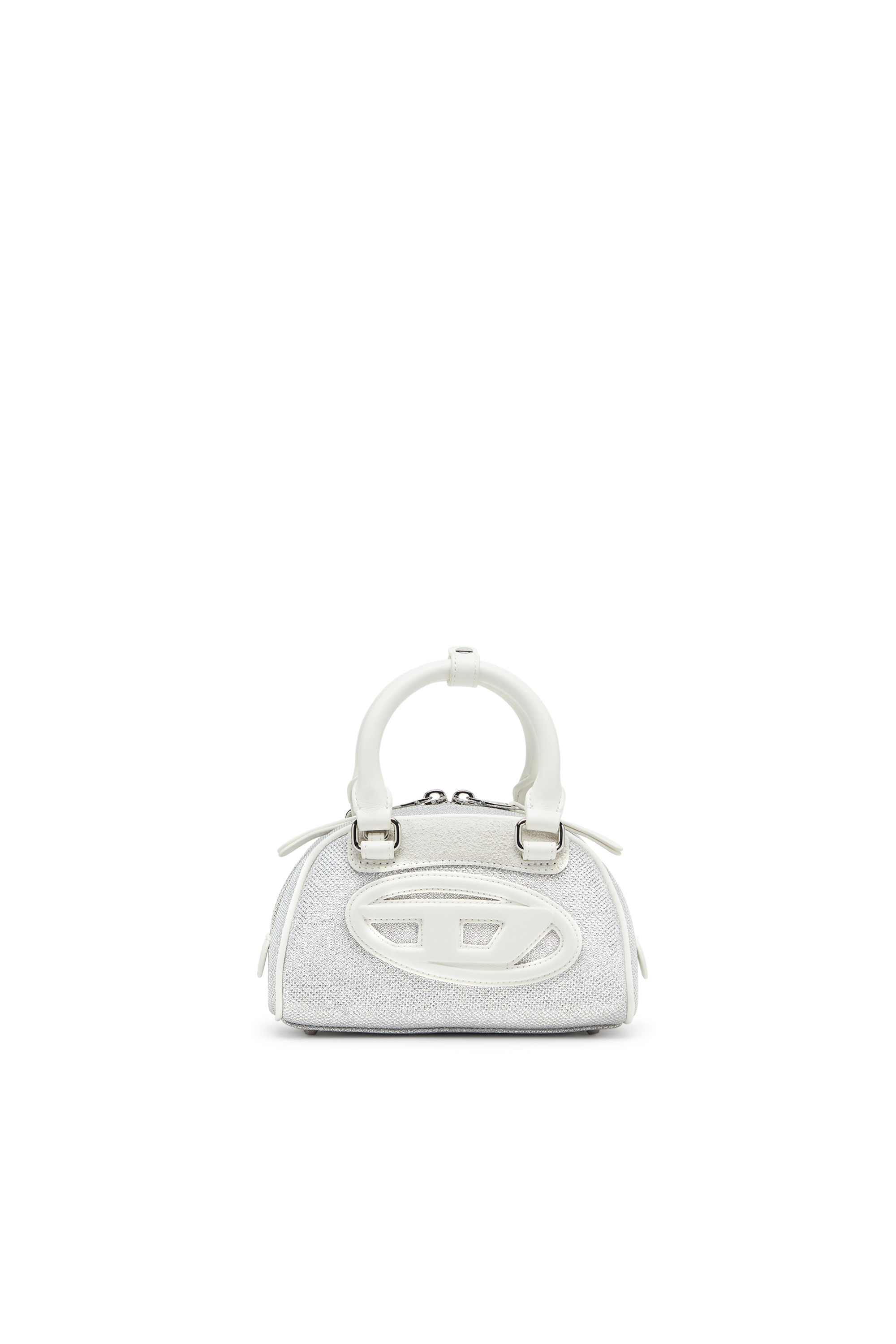 Diesel - 1DR DOME CROSSBODY, 1DR Dome-Mini sac bowling en tissu Lurex Femme in Blanc - 1