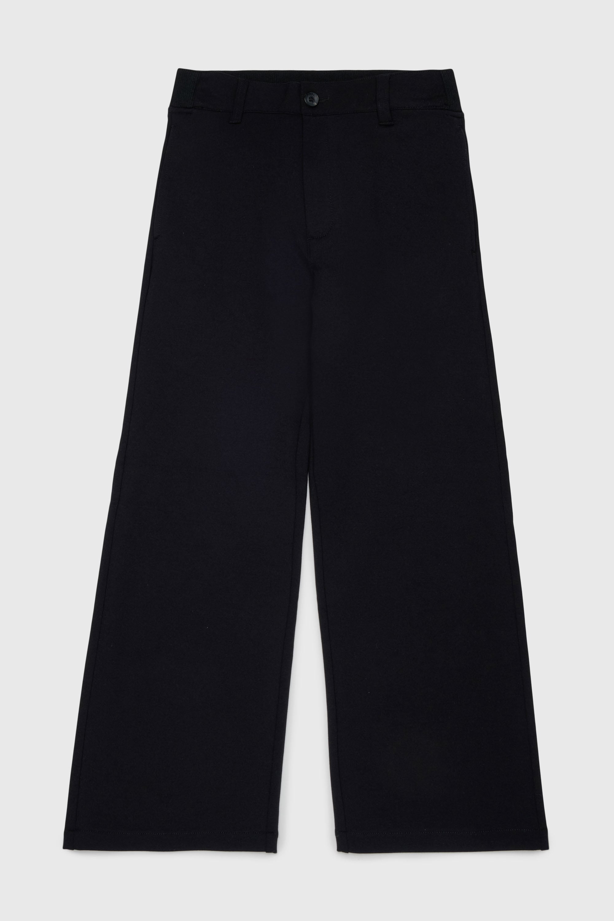 Diesel - PREBBY, Pantalon wide-leg en tissu stretch compact Homme in Noir - 1
