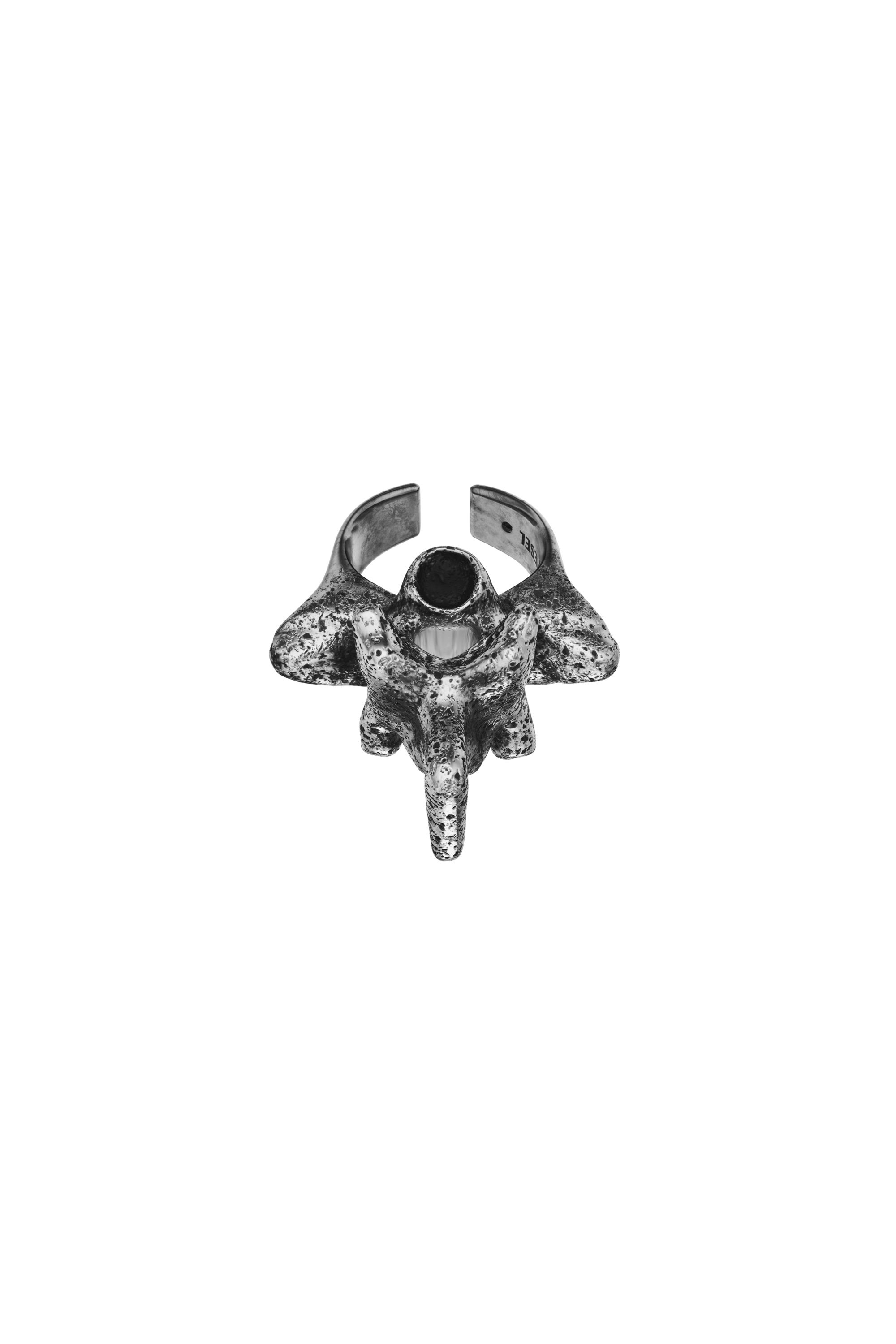 Diesel - DX1708040 JEWELLERY, Bague en m&eacute;tal argent&eacute; avec anneau central Mixte in Gris - 2