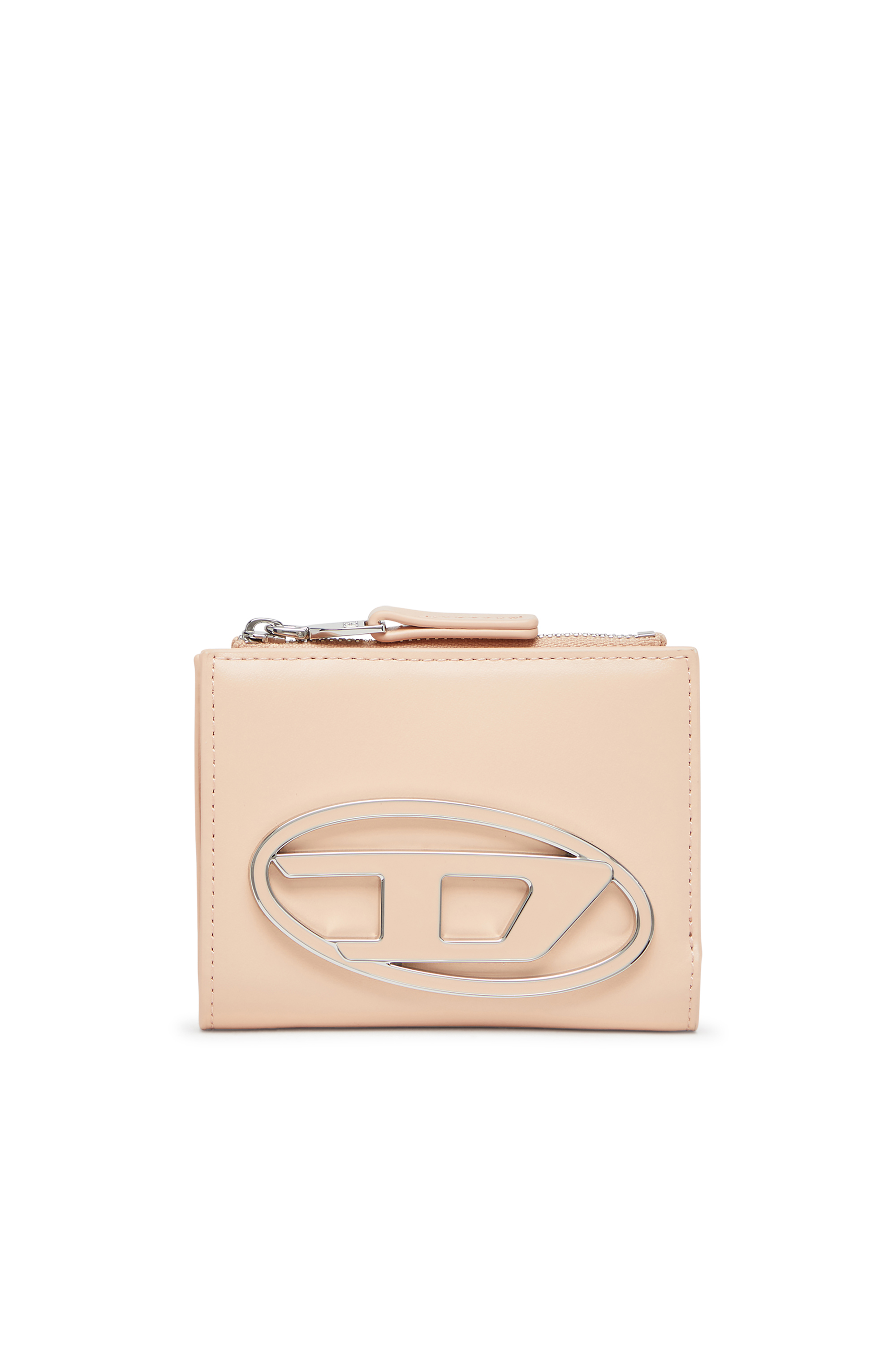 Diesel - 1DR BI-FOLD ZIP II, Petit portefeuille en cuir avec plaque à logo Femme in Rose - 1