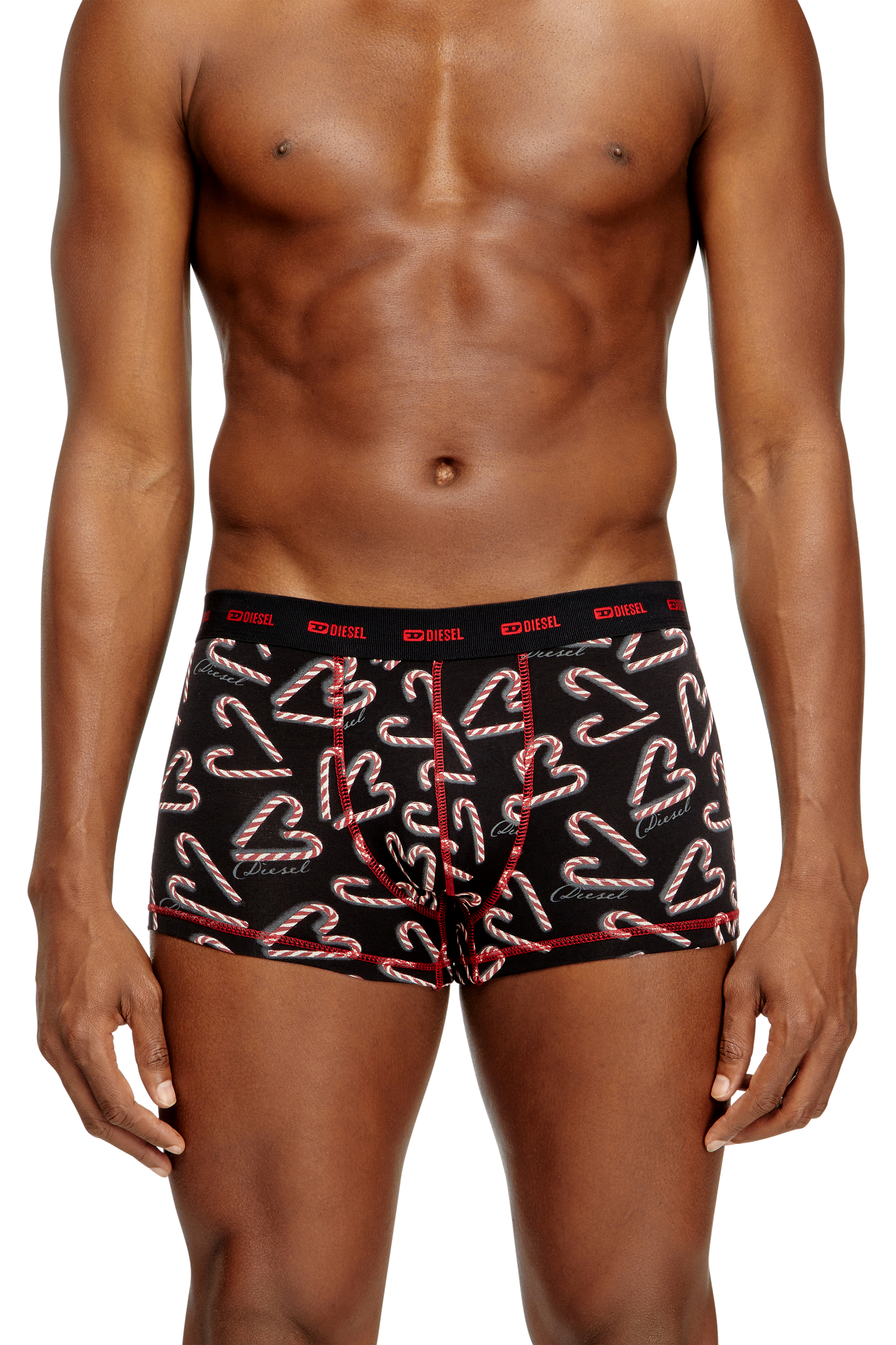 Diesel - DAMIEN-GFT-UTLT-3PACK, Man's Three-pack stretch-cotton boxer briefs in Black/Red - 3