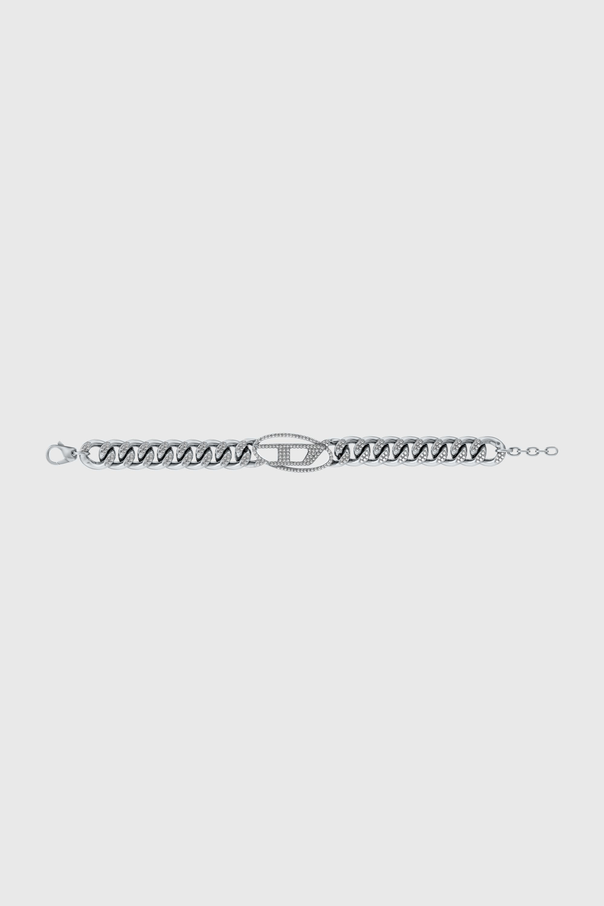 Diesel - DX1707040 JEWELLERY, Bracelet cha&icirc;ne en acier inoxydable oval D avec glitz Mixte in Gris argent&eacute; - 4