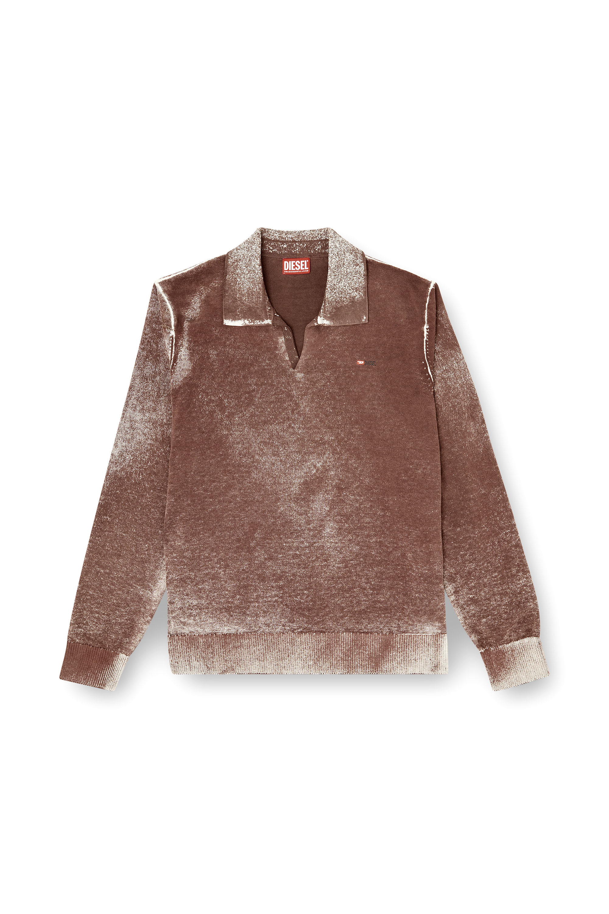 Diesel - K-LAWRENCE, Pull polo avec impression inversée délavée Homme in Polychrome - 3