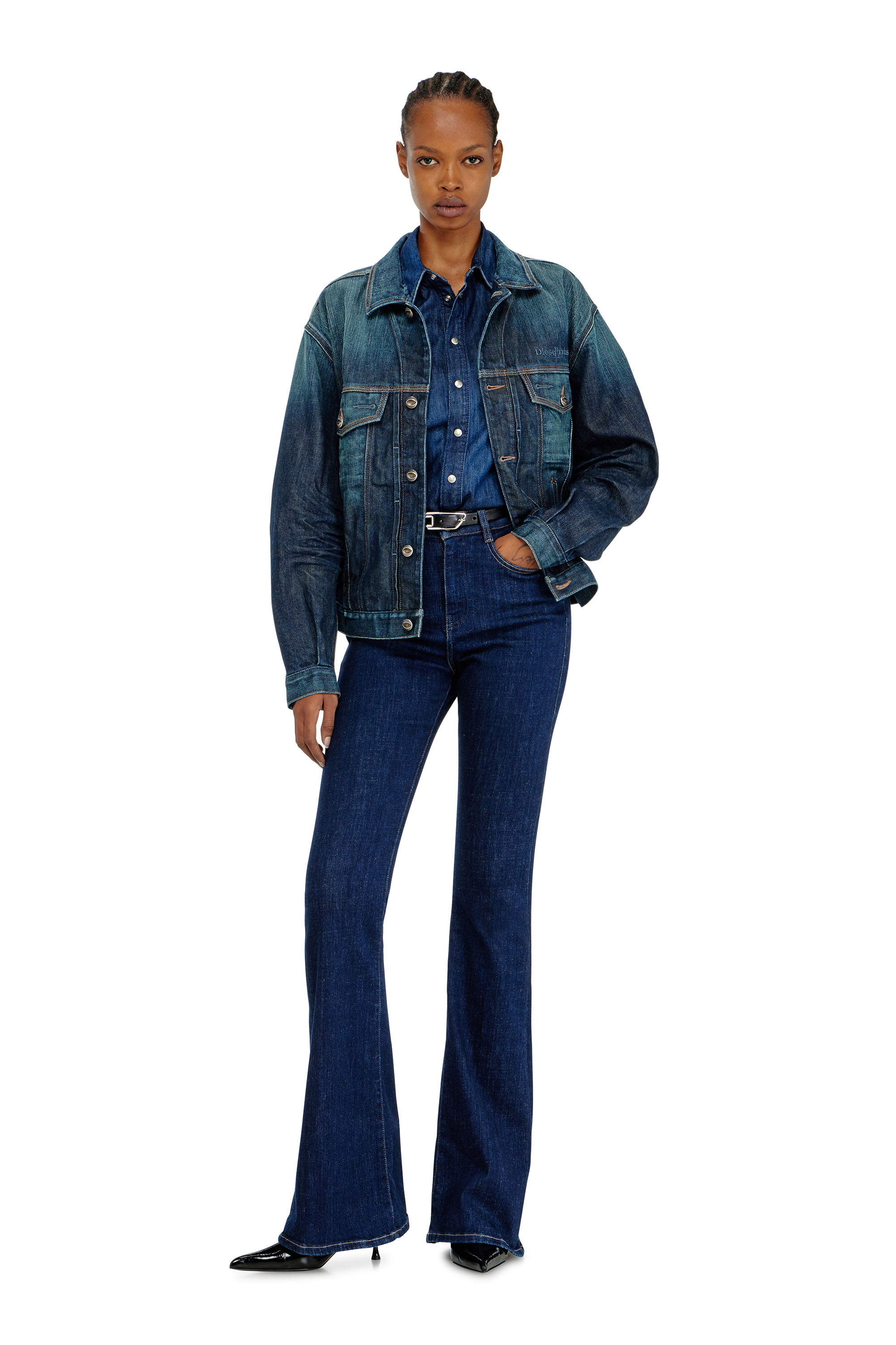 Diesel - D-DENVER-CL, Veste trucker en denim selvedge Mixte in Bleu - 2