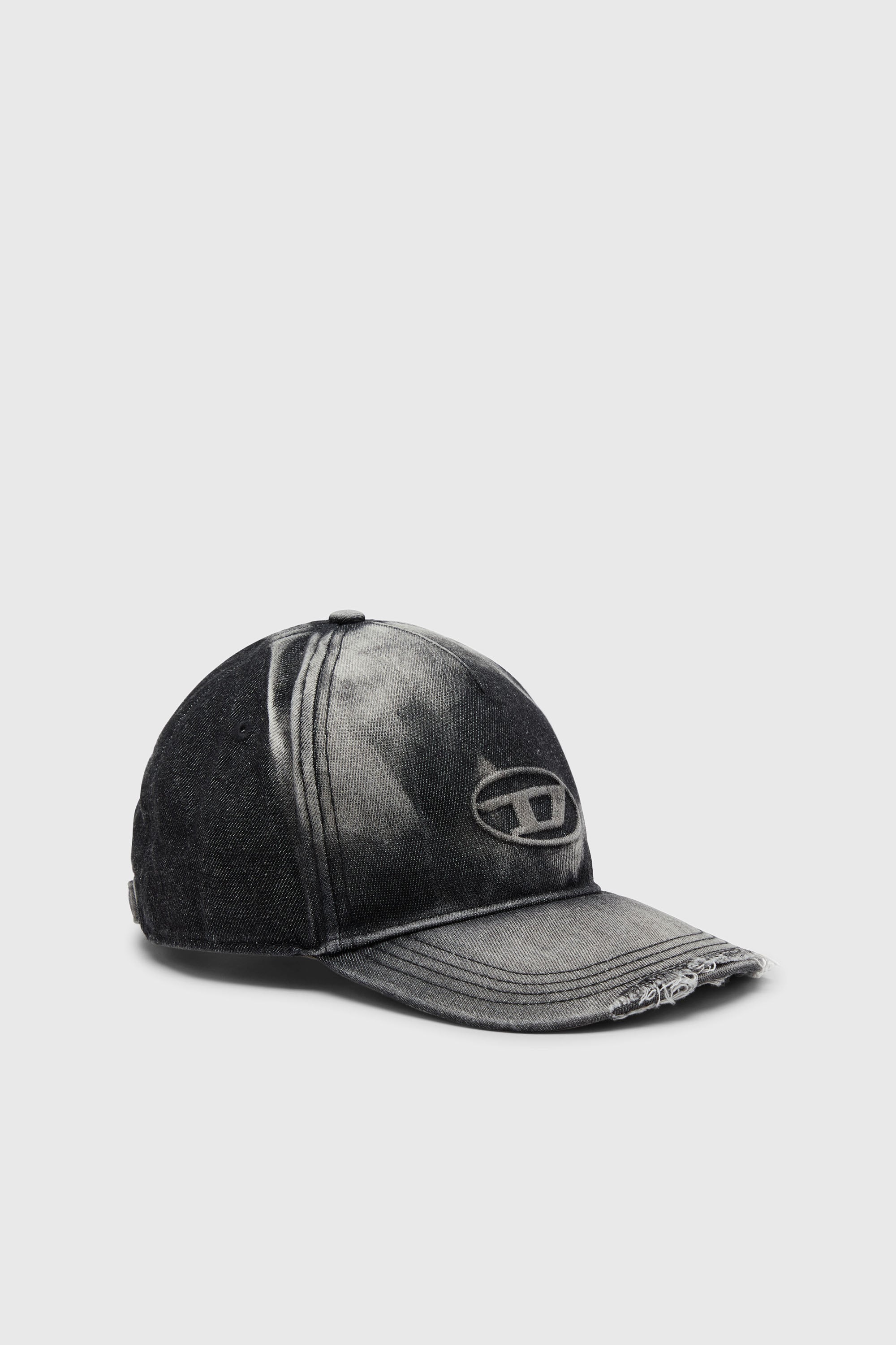 Diesel - C-SEYMON-BLACK, Casquette de baseball en denim effet &laquo; destroyed &raquo; Homme in Noir - 1
