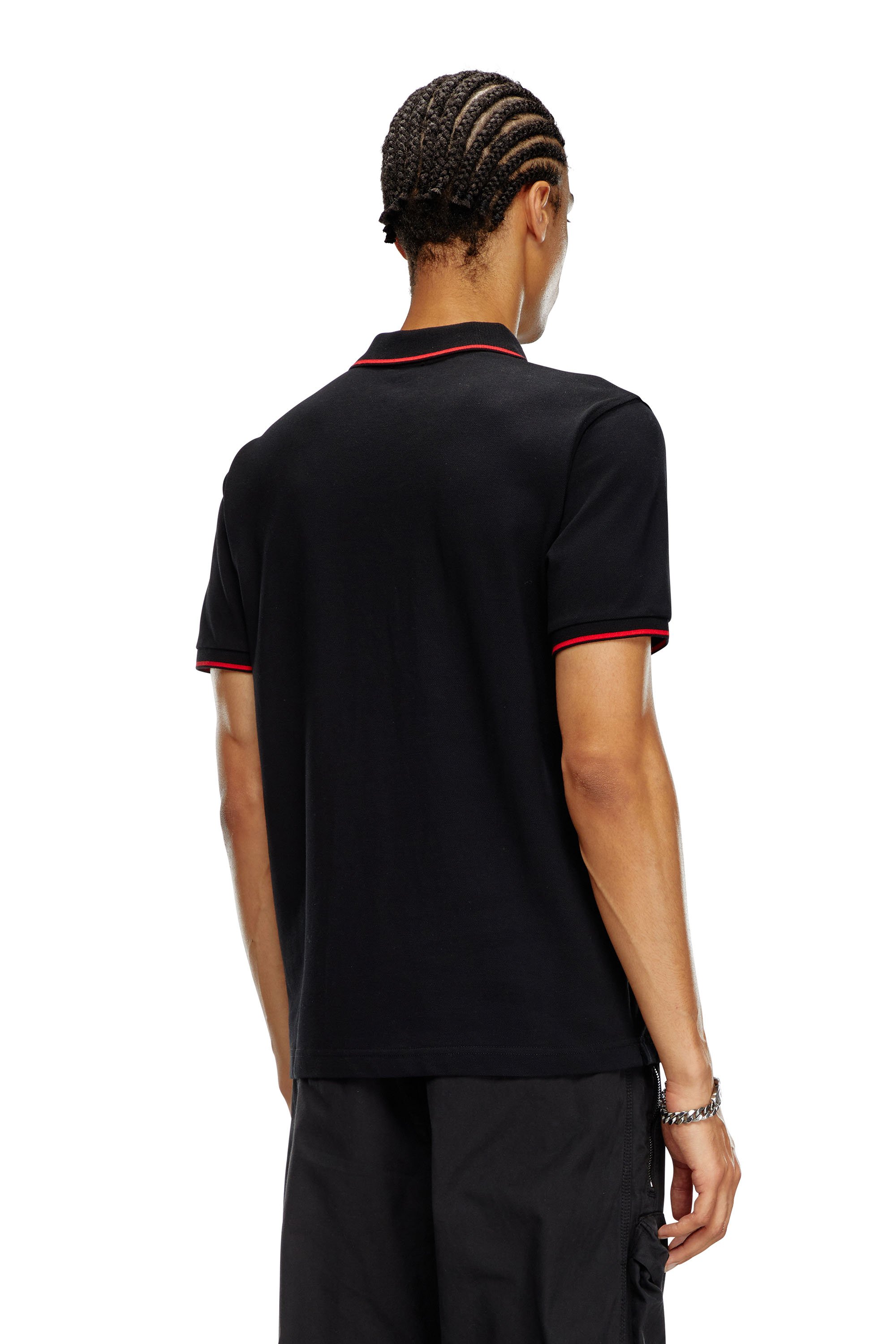 Diesel - T-FERRY-MICRODIV, Man Polo shirt with micro Diesel embroidery in Black - Image 2