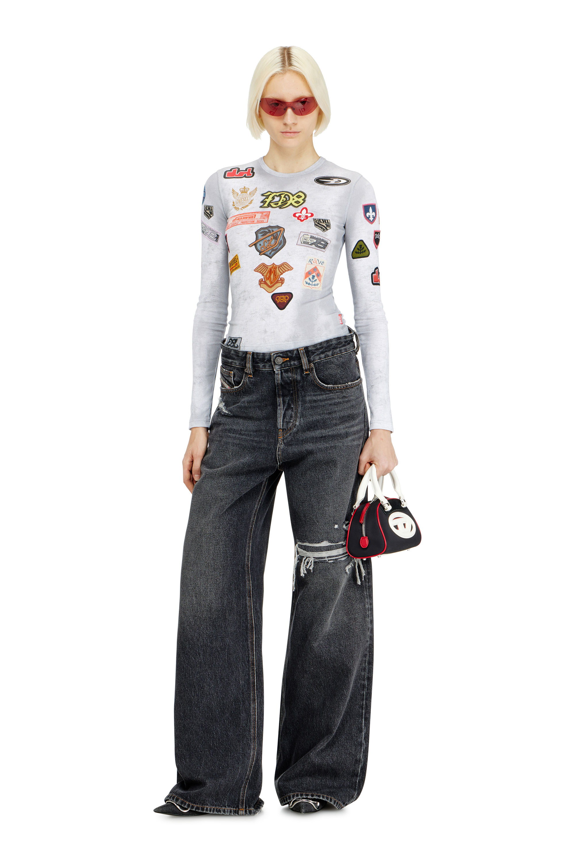 Diesel - Relaxed Jeans 1996 D-Sire 007F6 Mixte, Noir/Gris fonc&eacute; - Image 3