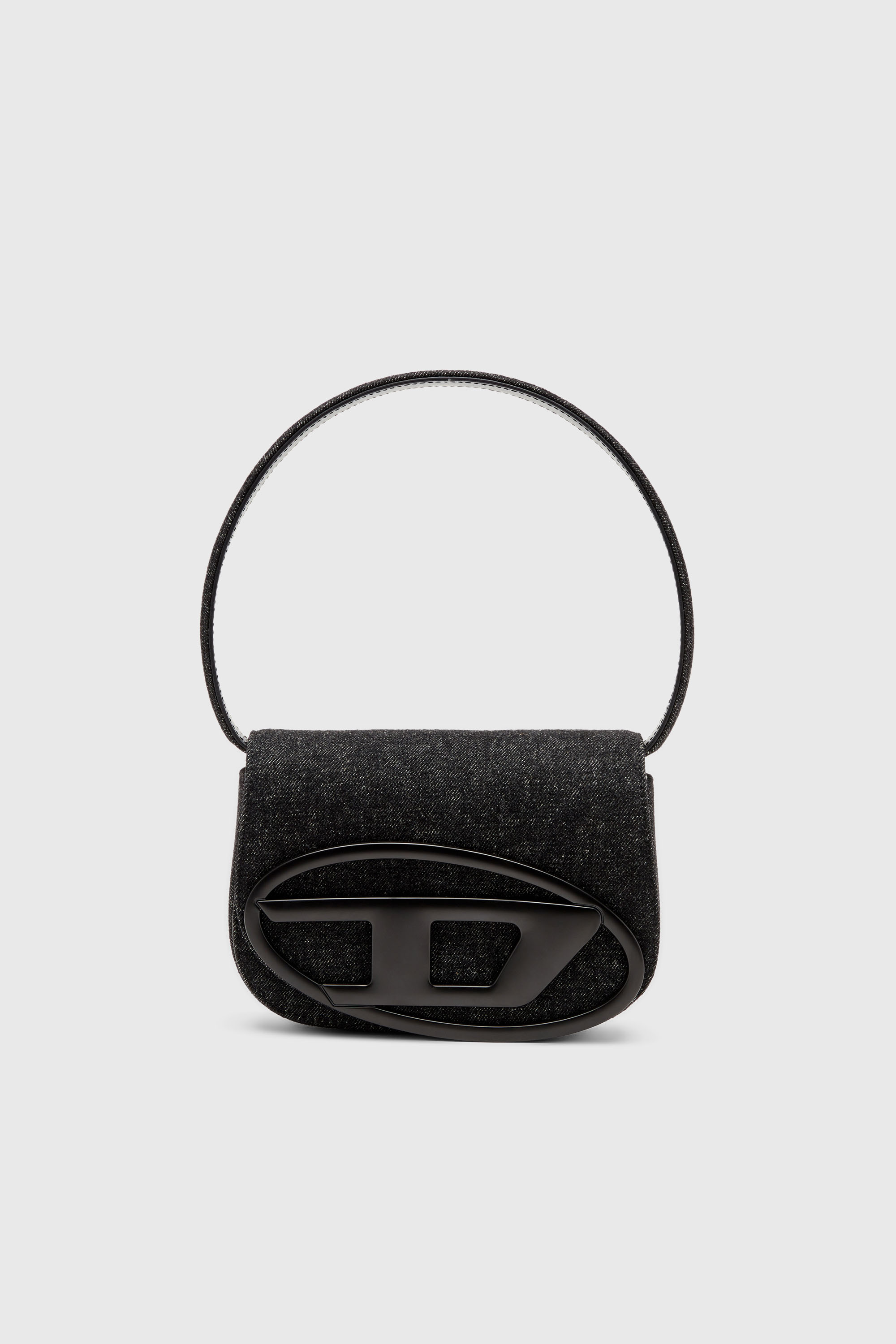 Diesel - 1DR, 1DR-Sac &agrave; bandouli&egrave;re iconique en denim d&eacute;lav&eacute; Femme in Noir - 2