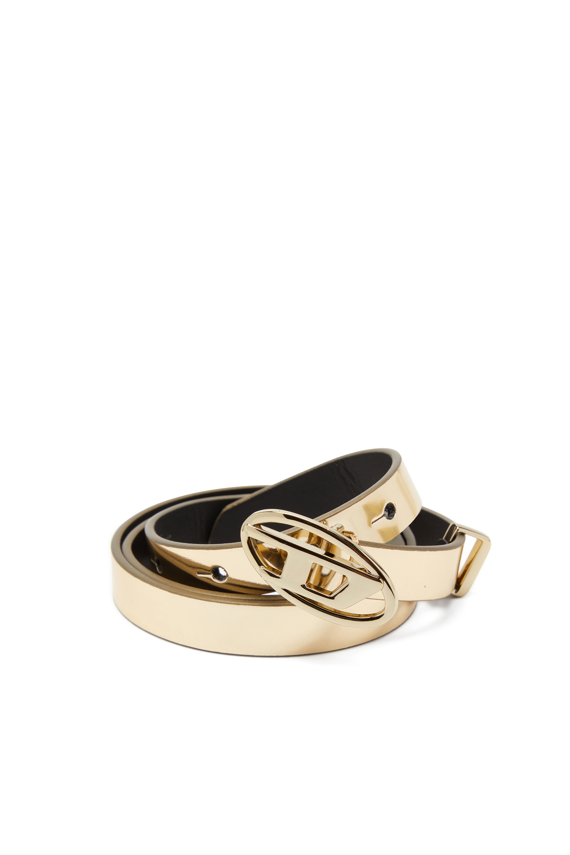 Diesel - B-1DR 15, Ceinture fine en cuir laminé Femme in Doré - 3