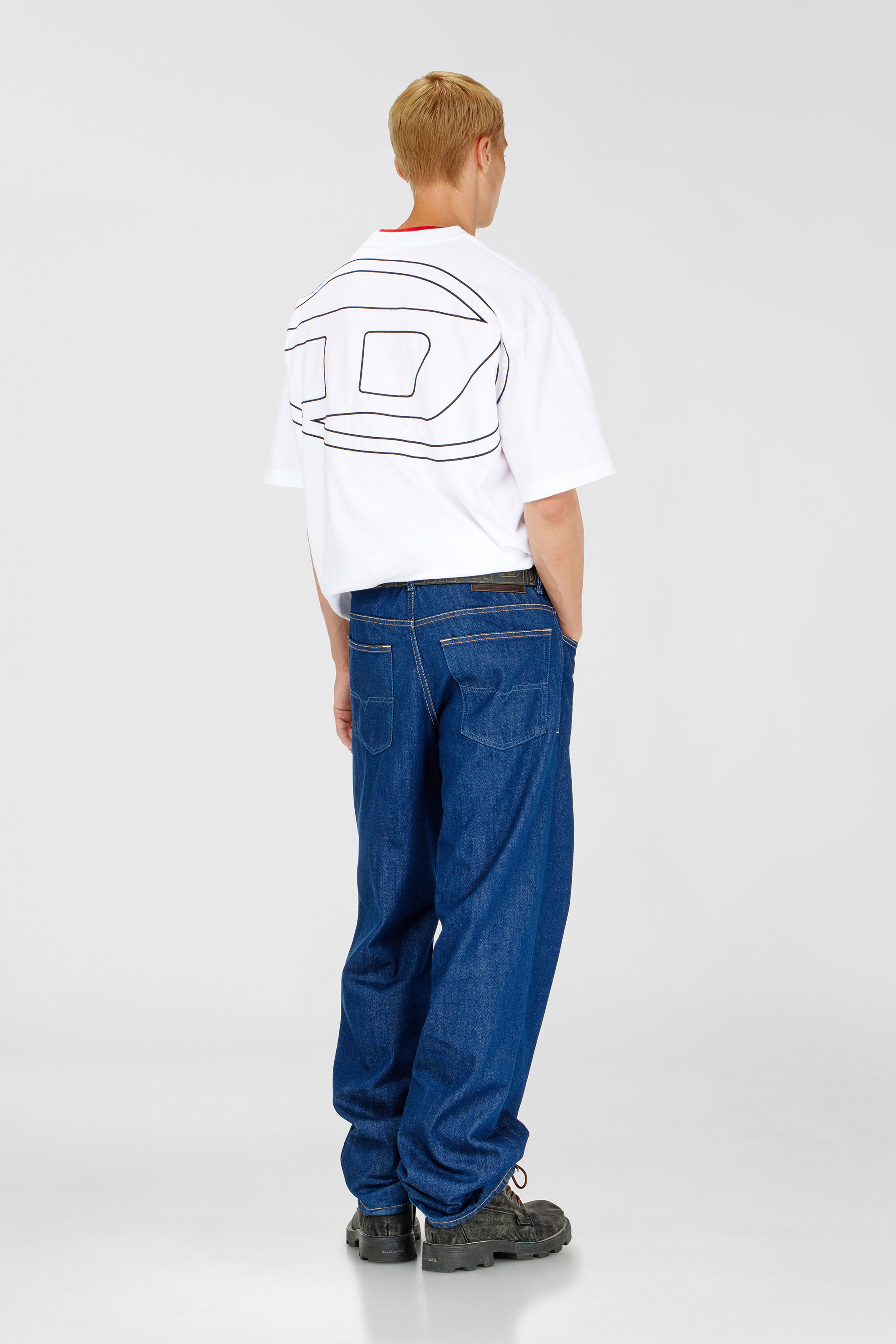 Diesel - T-BOGGY-MEGOVAL-D, T-shirt avec maxi oval D brod&eacute; Homme in Blanc - 1