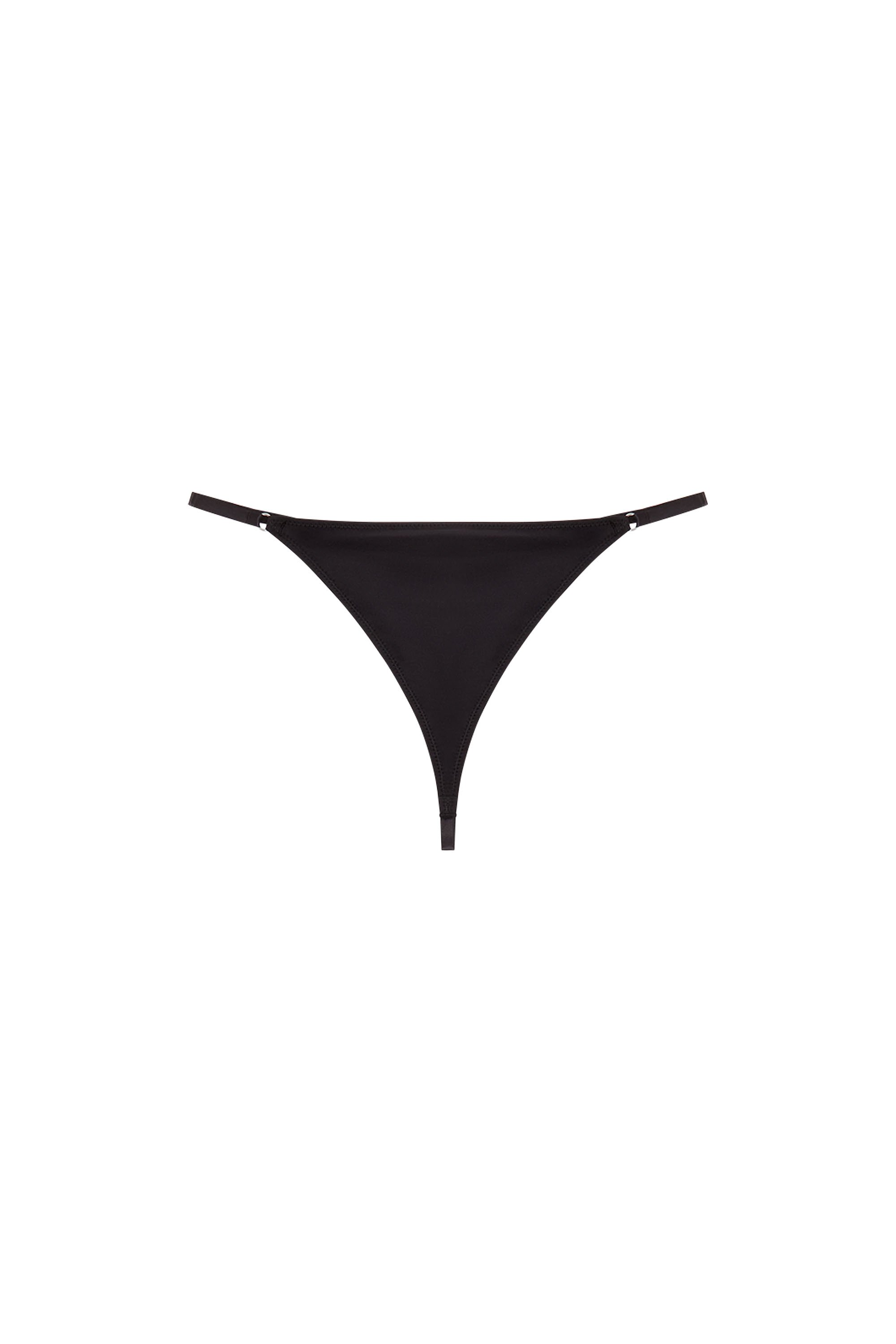 Diesel - UFST-OVAL-D-STRING, Woman Microfibre thong with Oval D plaque in Black - Image 4