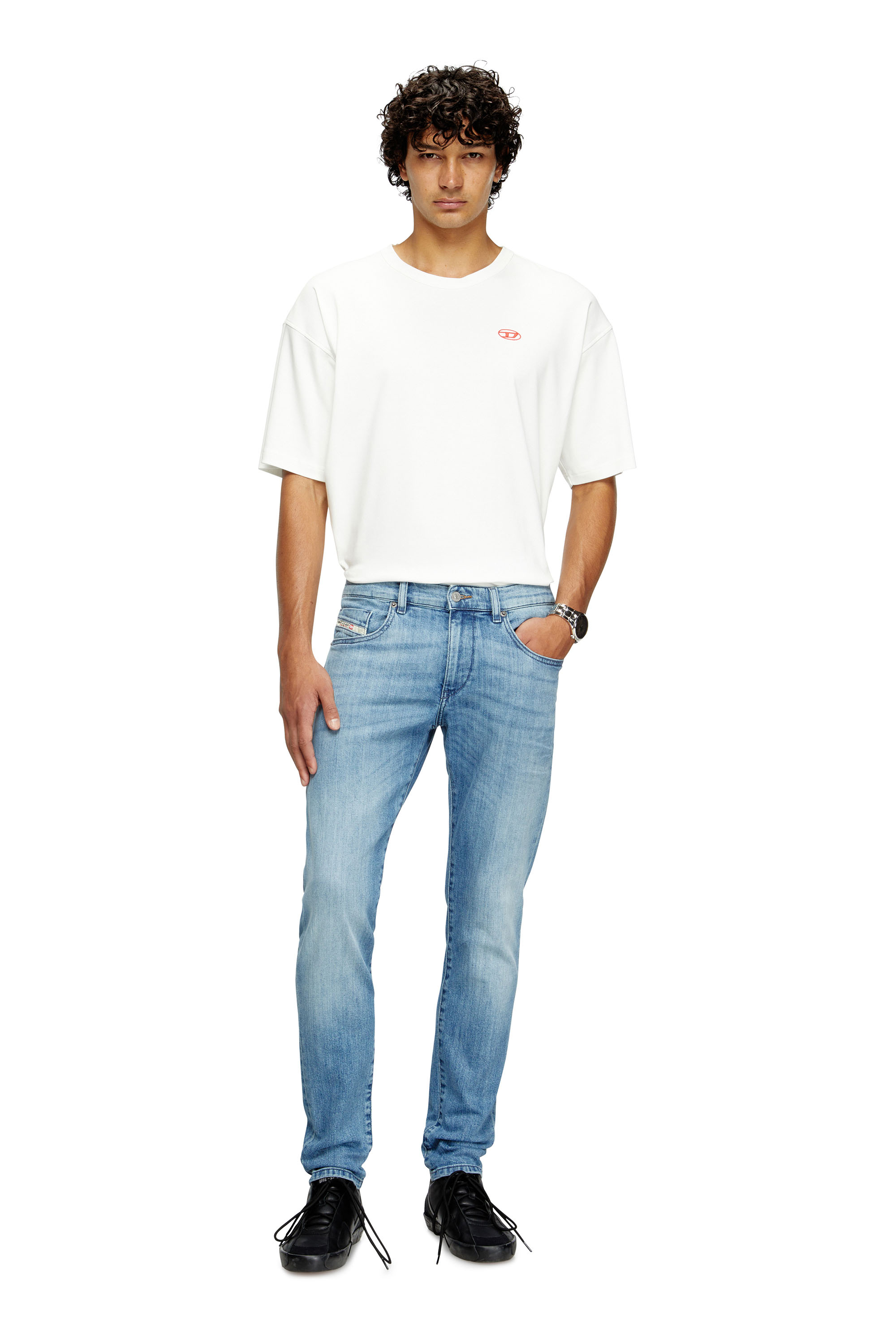 Diesel - Slim Jeans 2019 D-Strukt 0GRDI Homme, Bleu Clair - Image 2