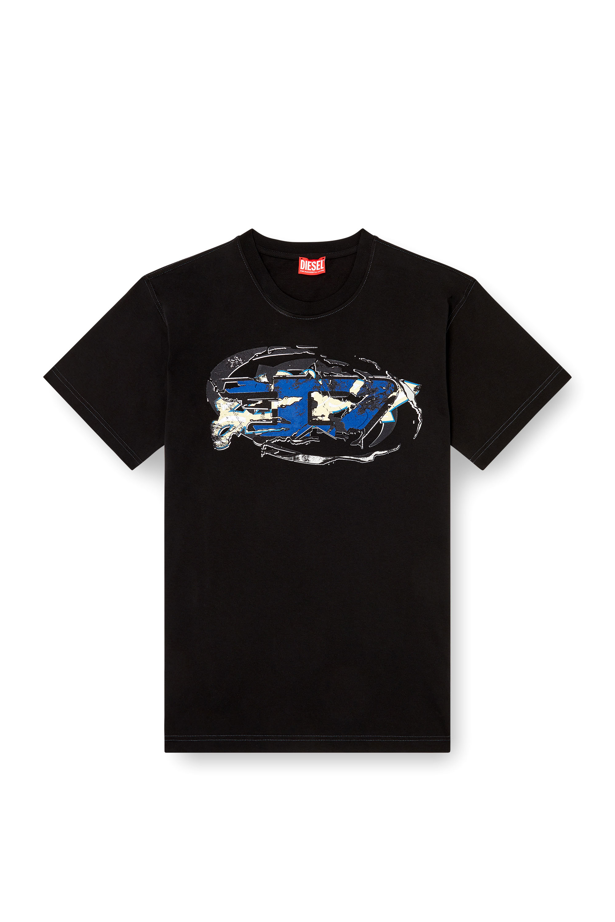 Diesel - T-NORM-T11, T-shirt avec logo Oval D Homme in Noir - 3
