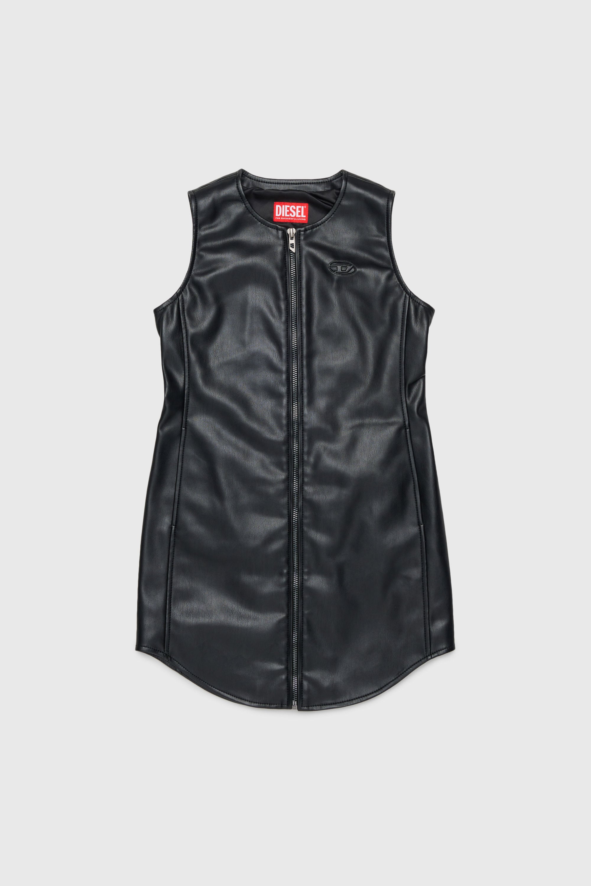 Diesel - DJENNY, Robe chemise sans manches zipp&eacute;e Femme in Noir - 1