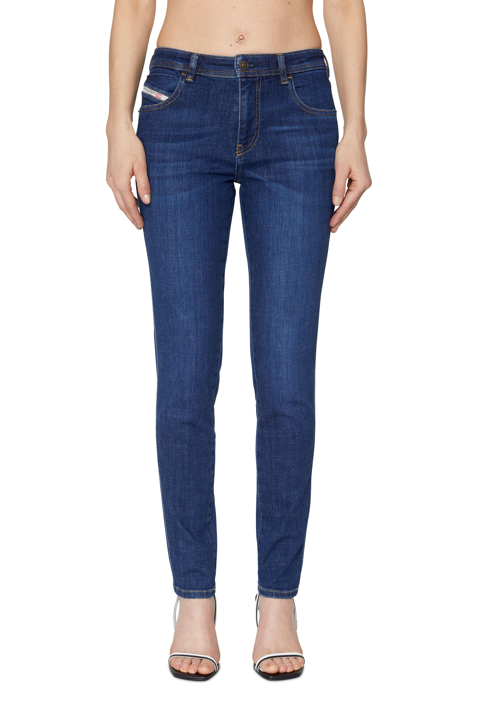 Diesel - Skinny Jeans 2015 Babhila 09C58, Bleu Foncé - Image 2