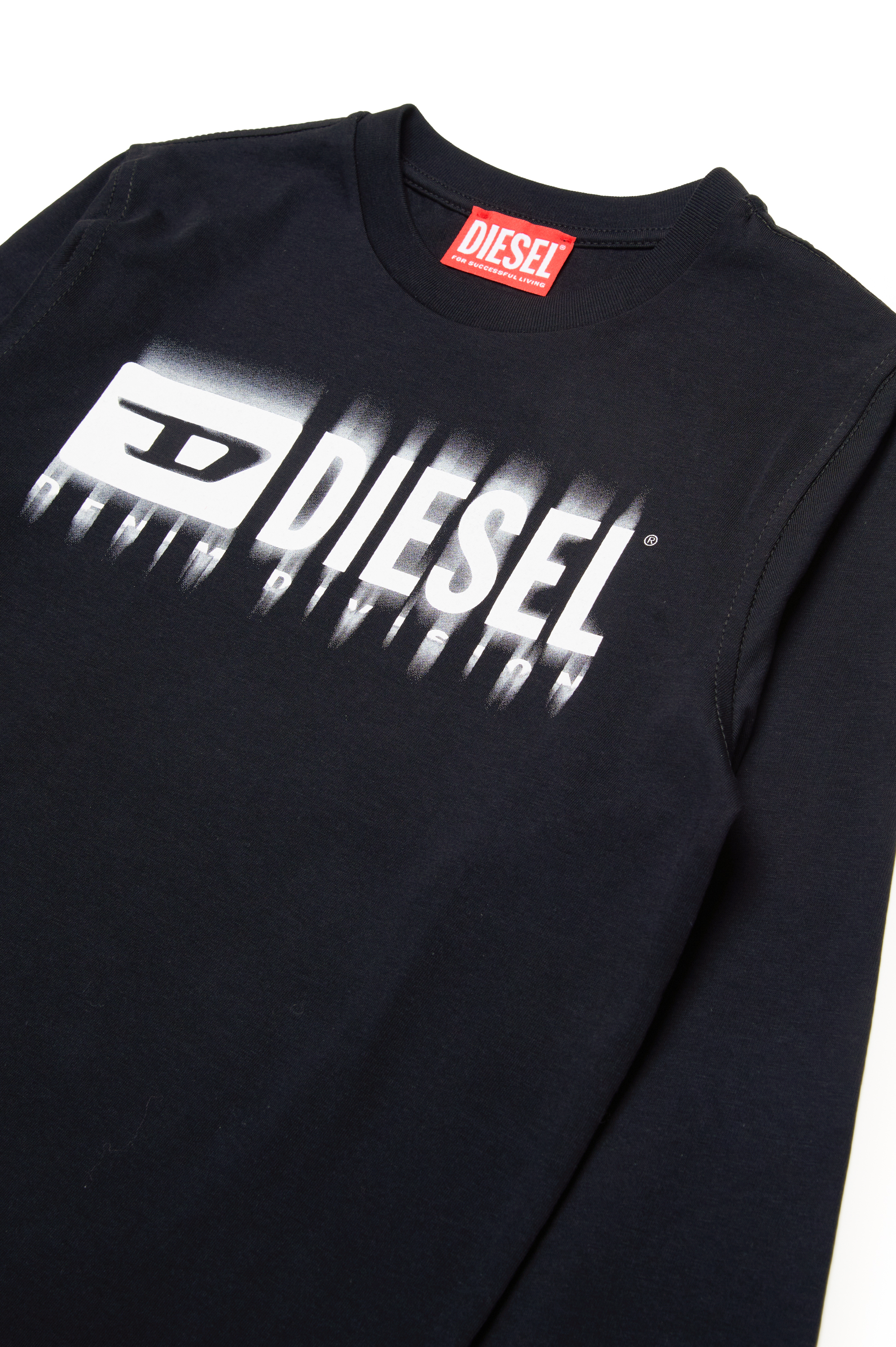 Diesel - TDIEGORL6LS, Homme T-shirt à manches longues avec logo taché in Noir - Image 3