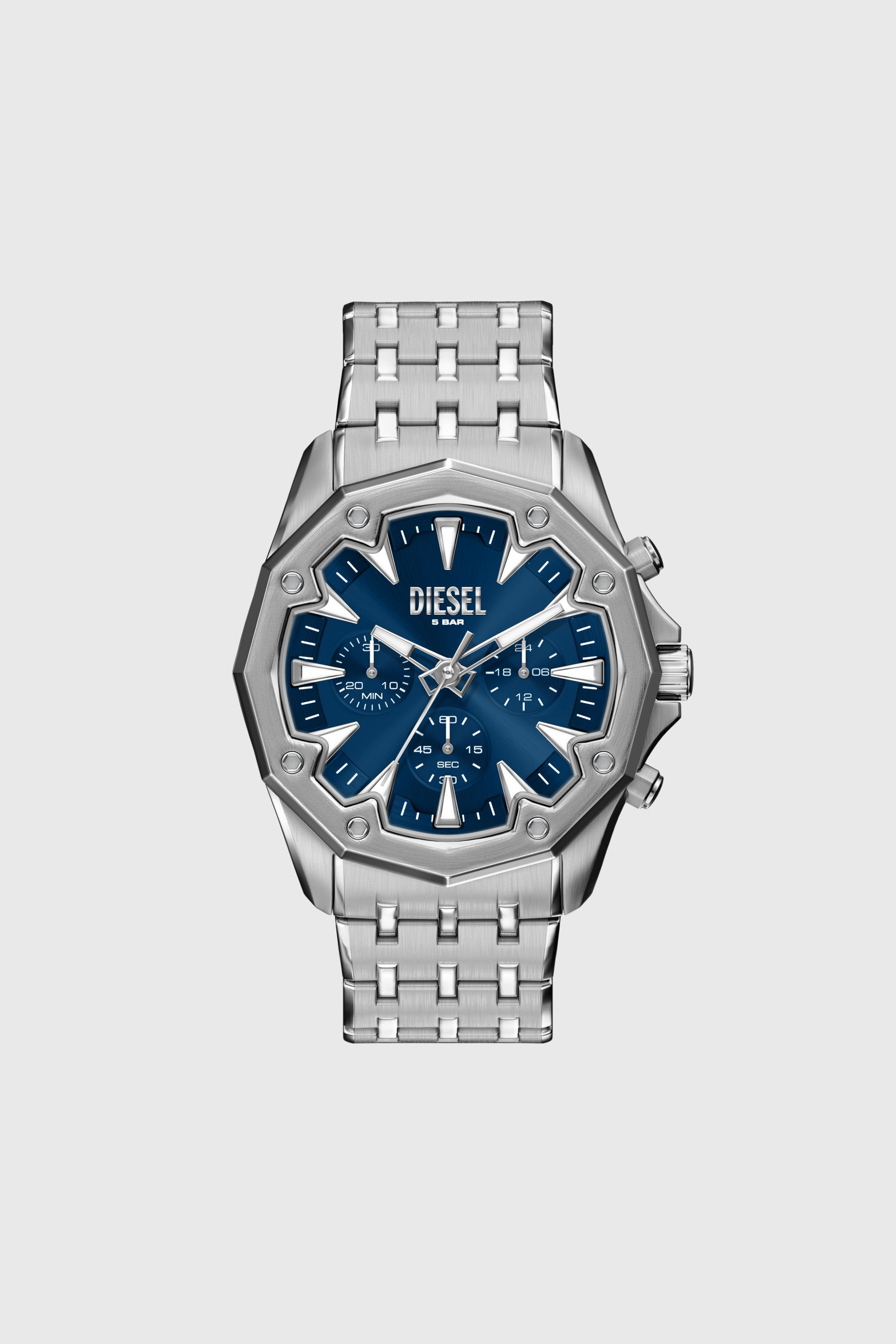 Diesel - DZ4706 WATCH, Montre Stinger en acier inoxydable Homme in Gris argent&eacute; - 1
