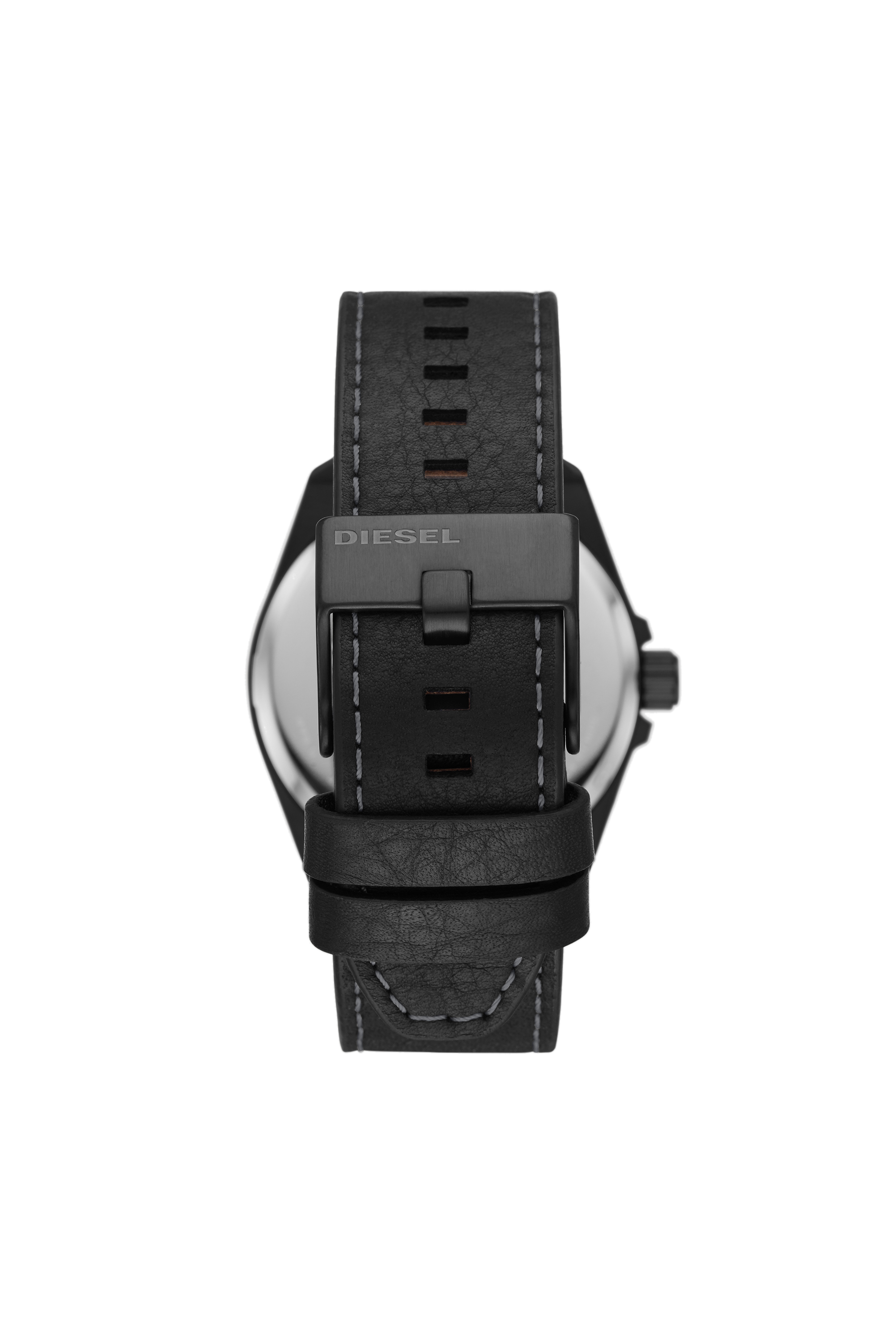 Diesel - DZ1945, Montre MS9 à trois aiguilles avec date en cuir noir Homme in Noir - 2