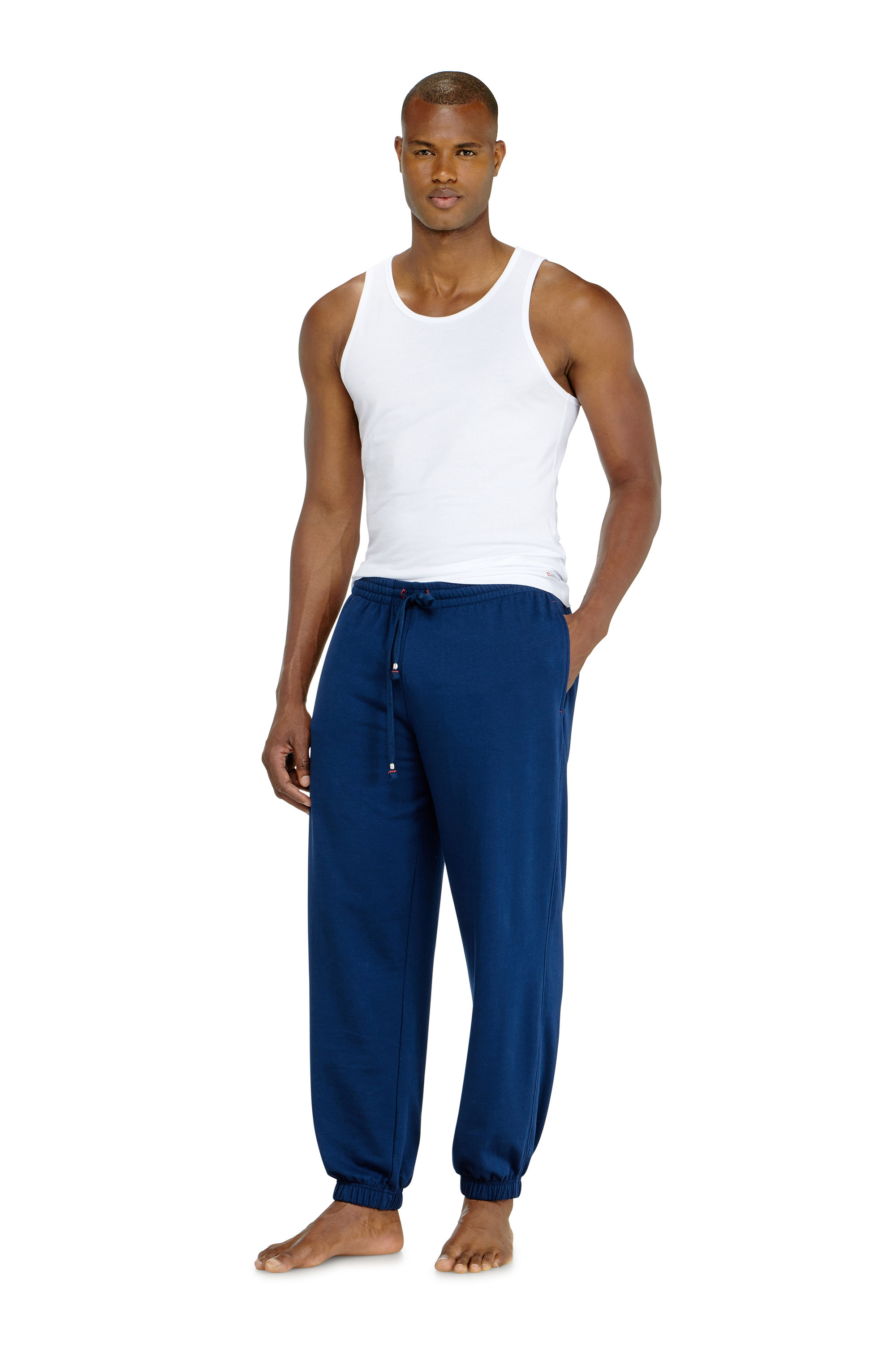 Diesel - LENNY-D-CORE, Pantalon de jogging en m&eacute;lange de coton gratt&eacute; Homme in Bleu - 1