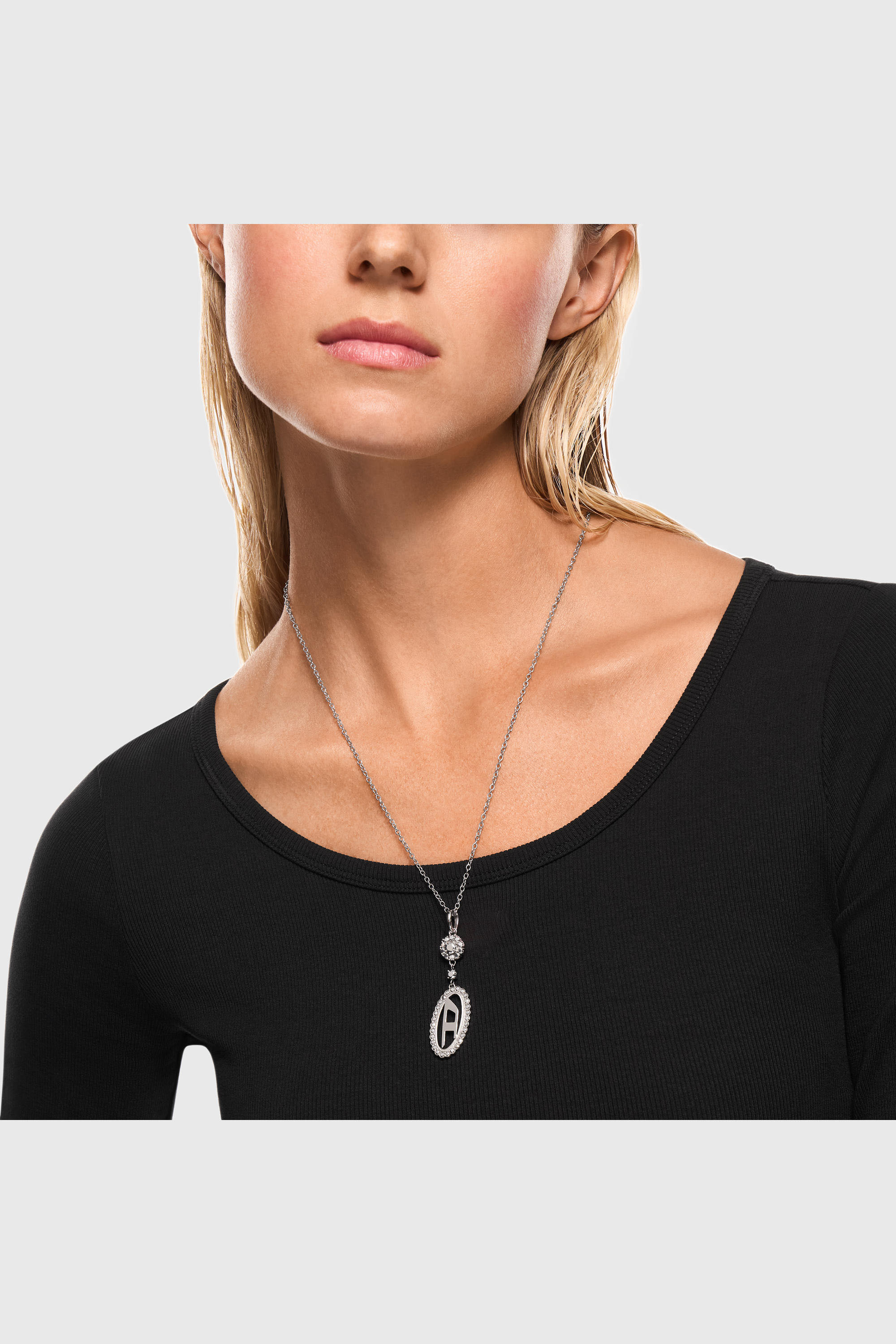 Diesel - DX1750040, Collier en acier inoxydable avec pendentif pav&eacute; Mixte in Gris argent&eacute; - 4