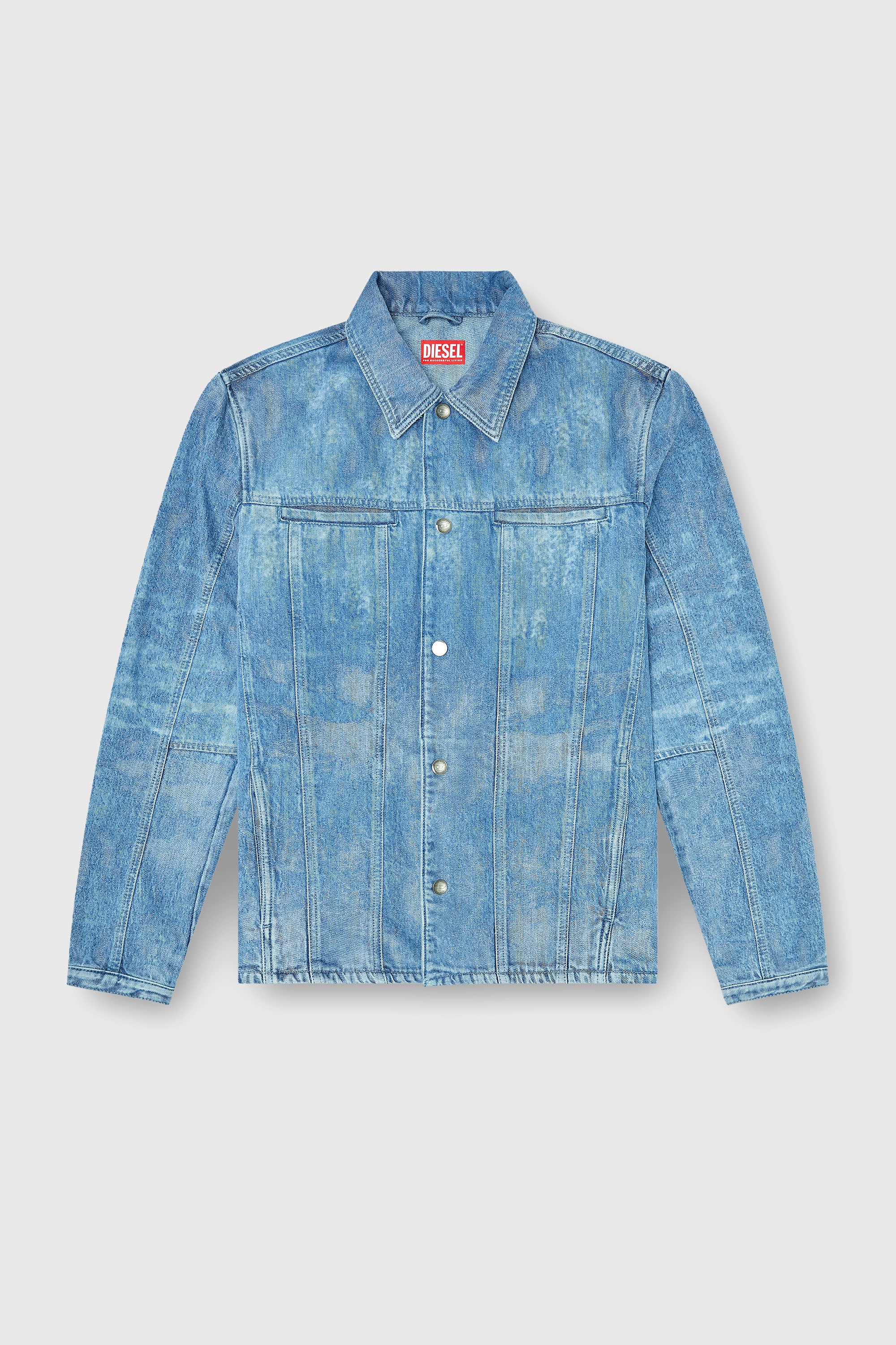 Diesel - D-SERON-FSI, Veste en denim satin&eacute; Homme in Bleu - 2