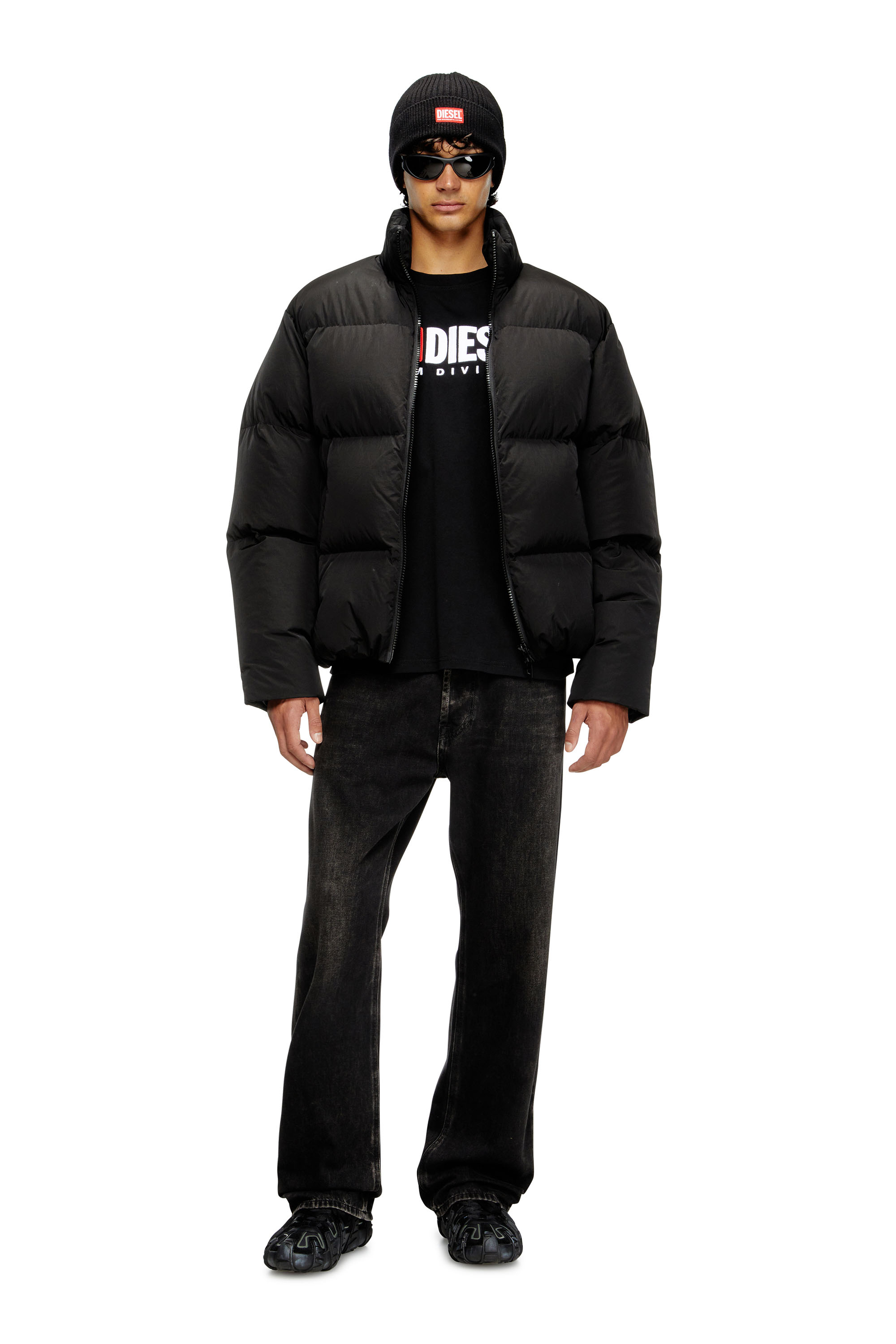 Diesel - T-BOXT-DIV, T-shirt avec empiècement Diesel Homme in Noir - 2