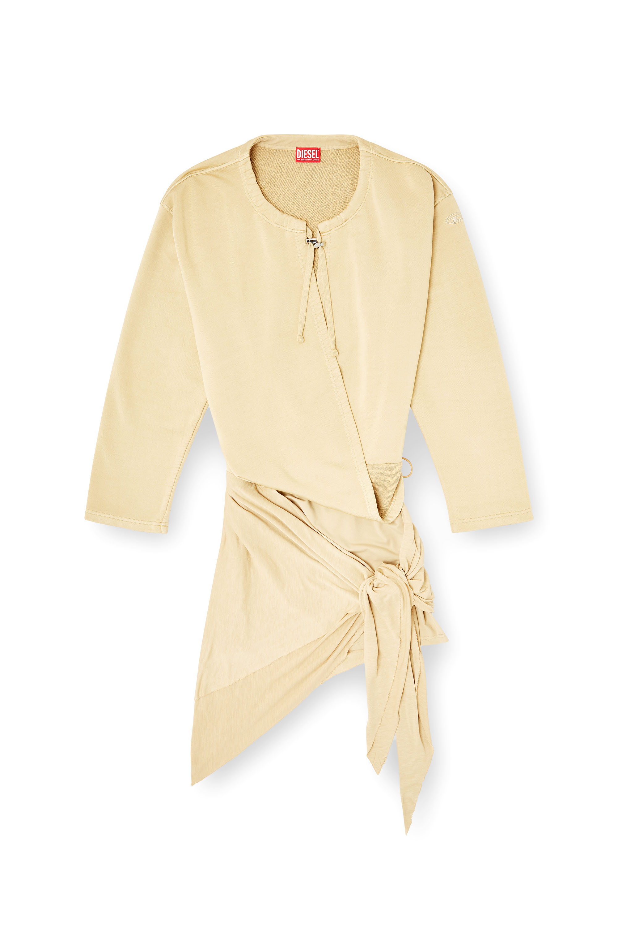 Diesel - D-CREED, Robe drapée avec jupe froncée Femme in Beige - 2
