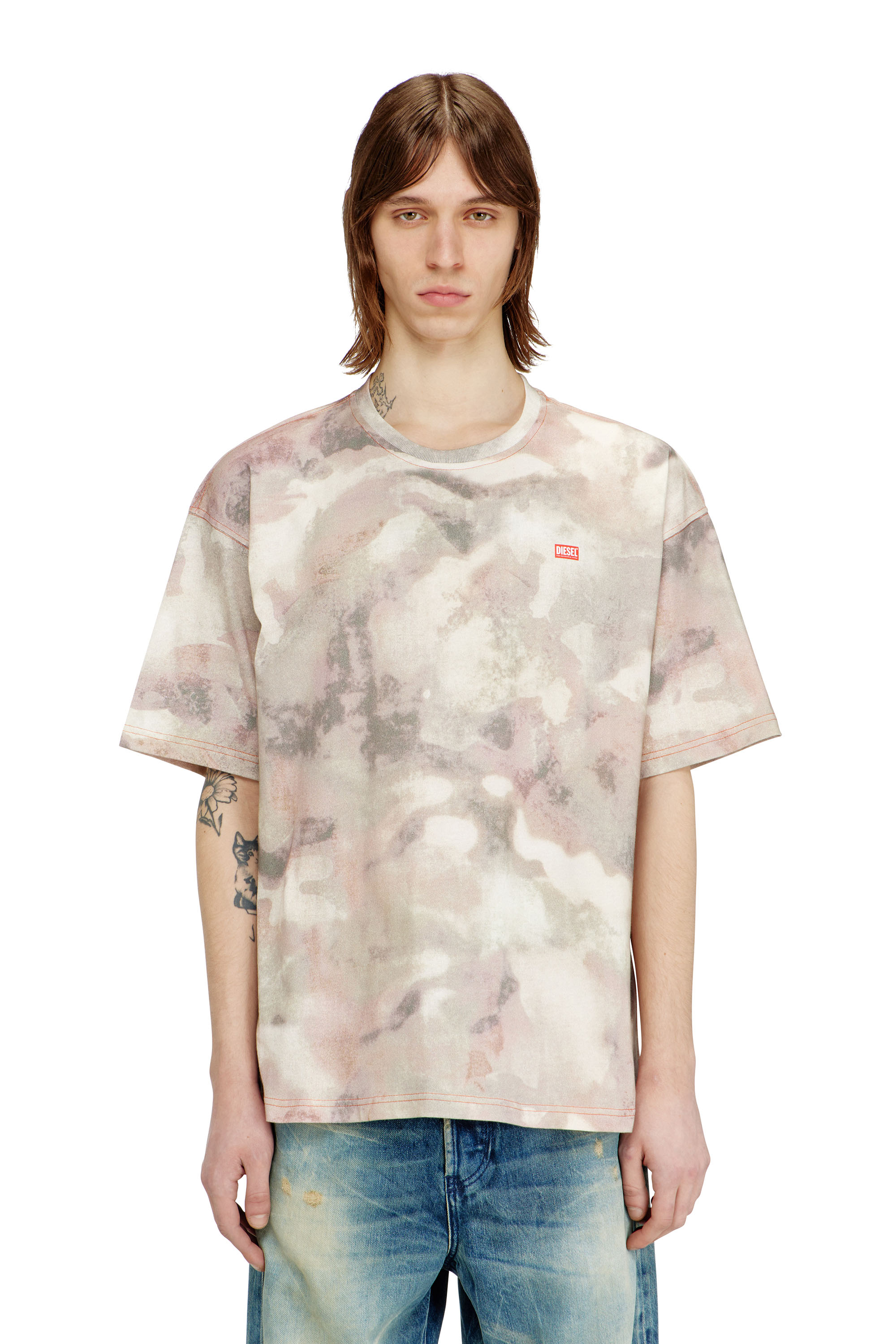 Diesel - T-BOXT-V7, T-shirt en coton &eacute;pais avec imprim&eacute; camouflage Homme in Polychrome - 1