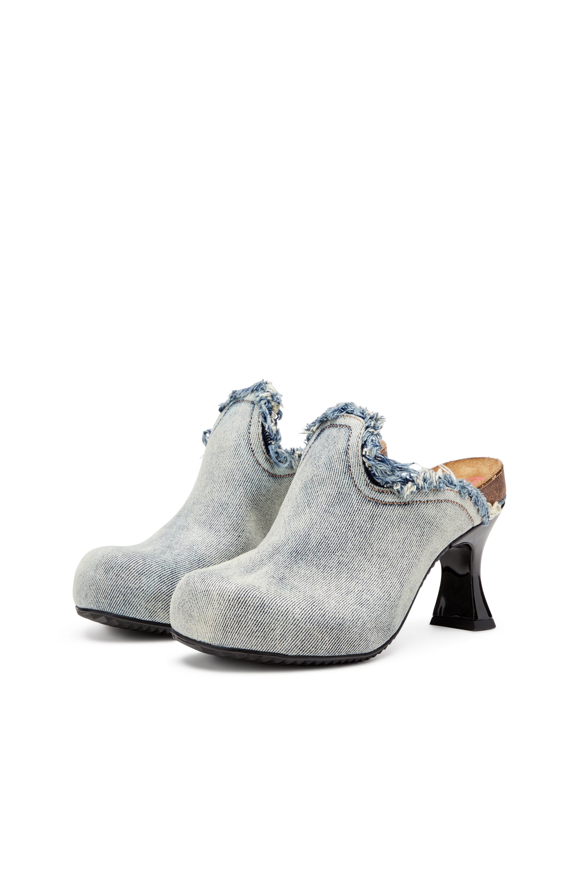 Diesel - D-WOODSTOCK ML W, D-Woodstock-Mules en denim effiloché Femme in Bleu - 8